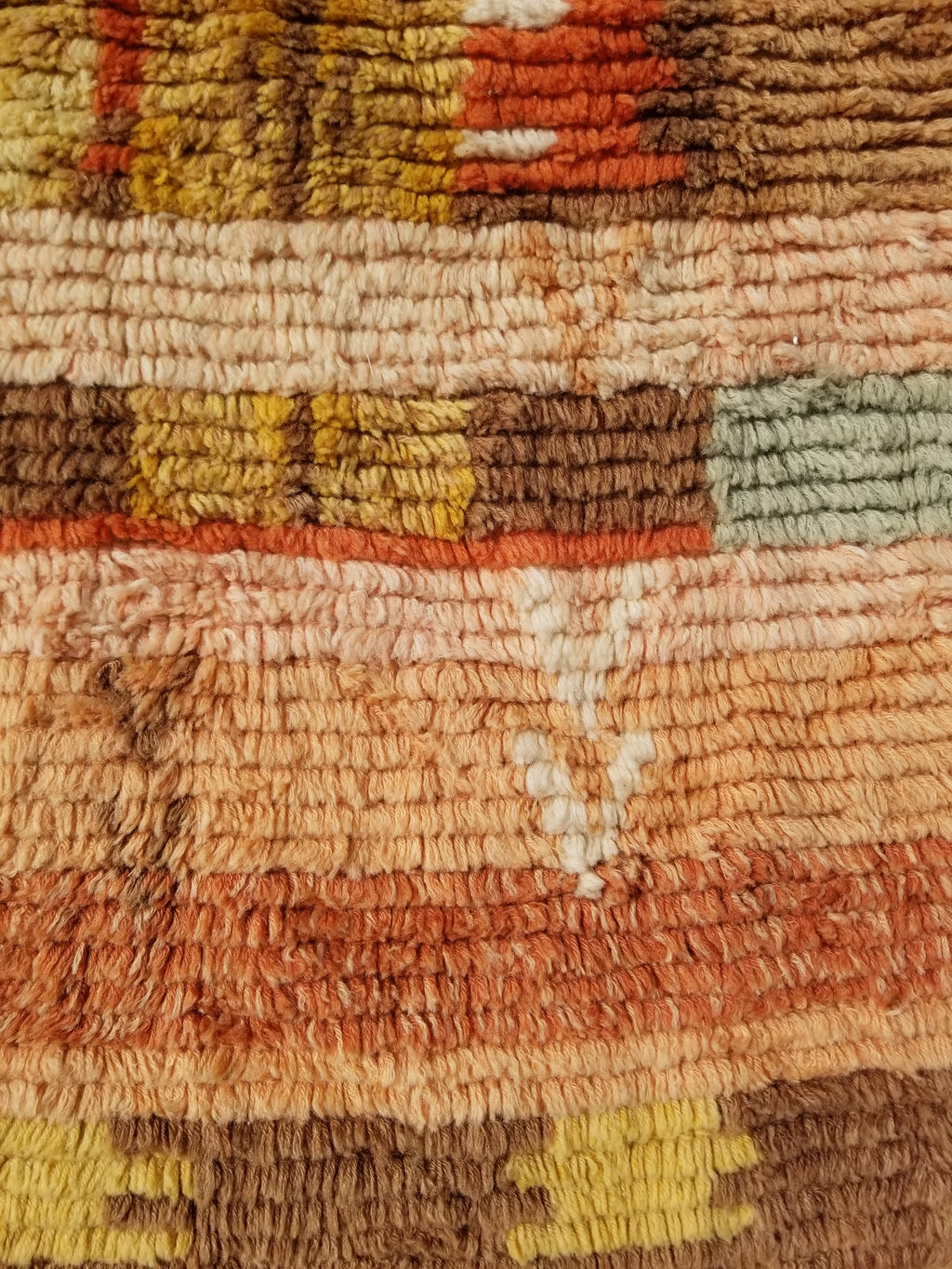 Vintage Traditional Handmade Swedish Wool Rya Shag Rug 107x75cm
