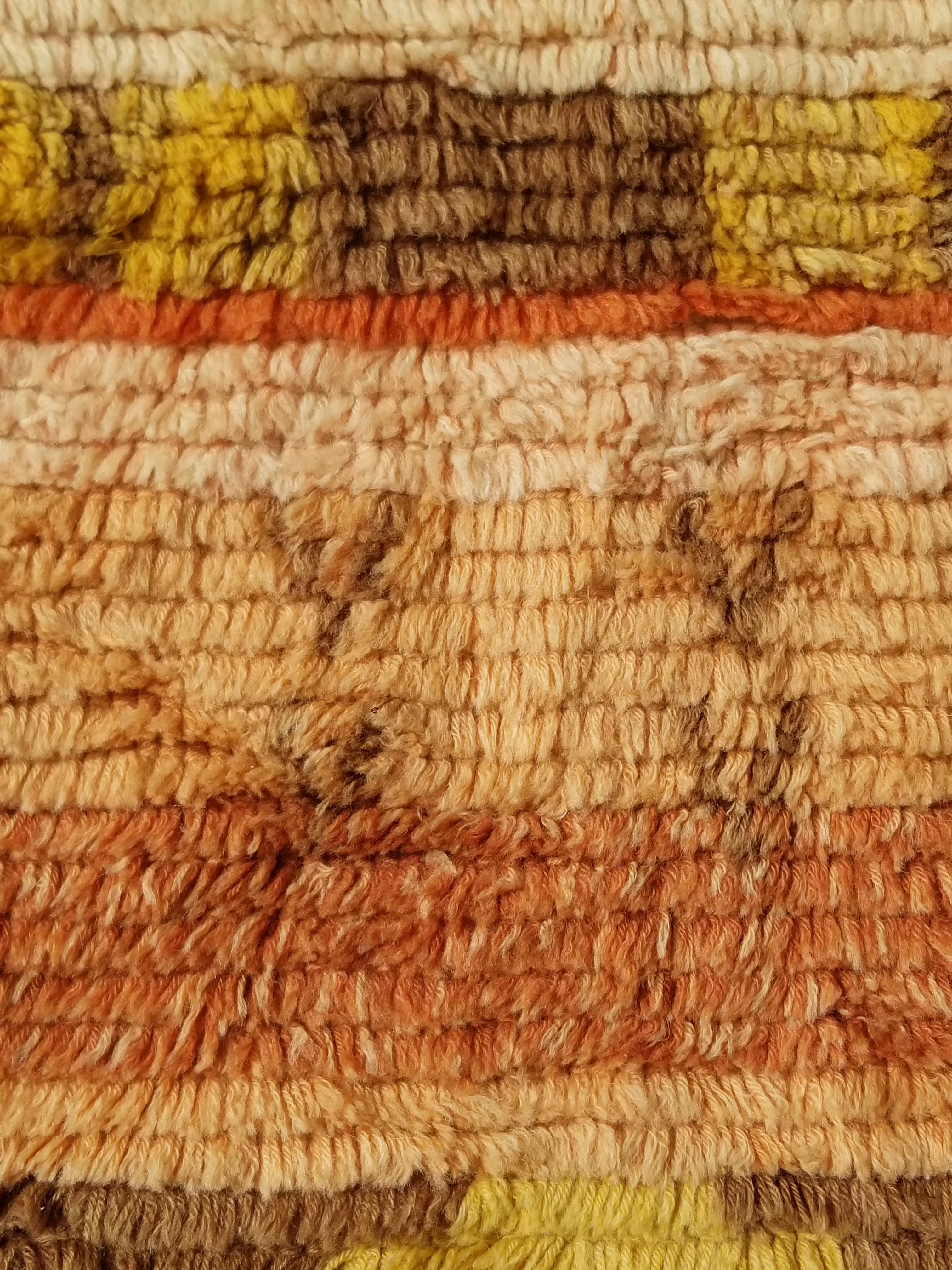 Vintage Traditional Handmade Swedish Wool Rya Shag Rug 107x75cm