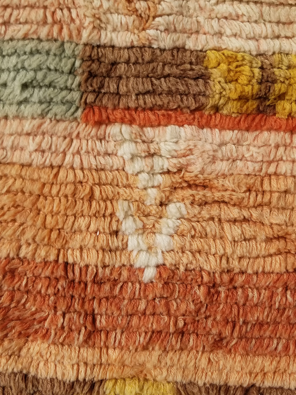 Vintage Traditional Handmade Swedish Wool Rya Shag Rug 107x75cm