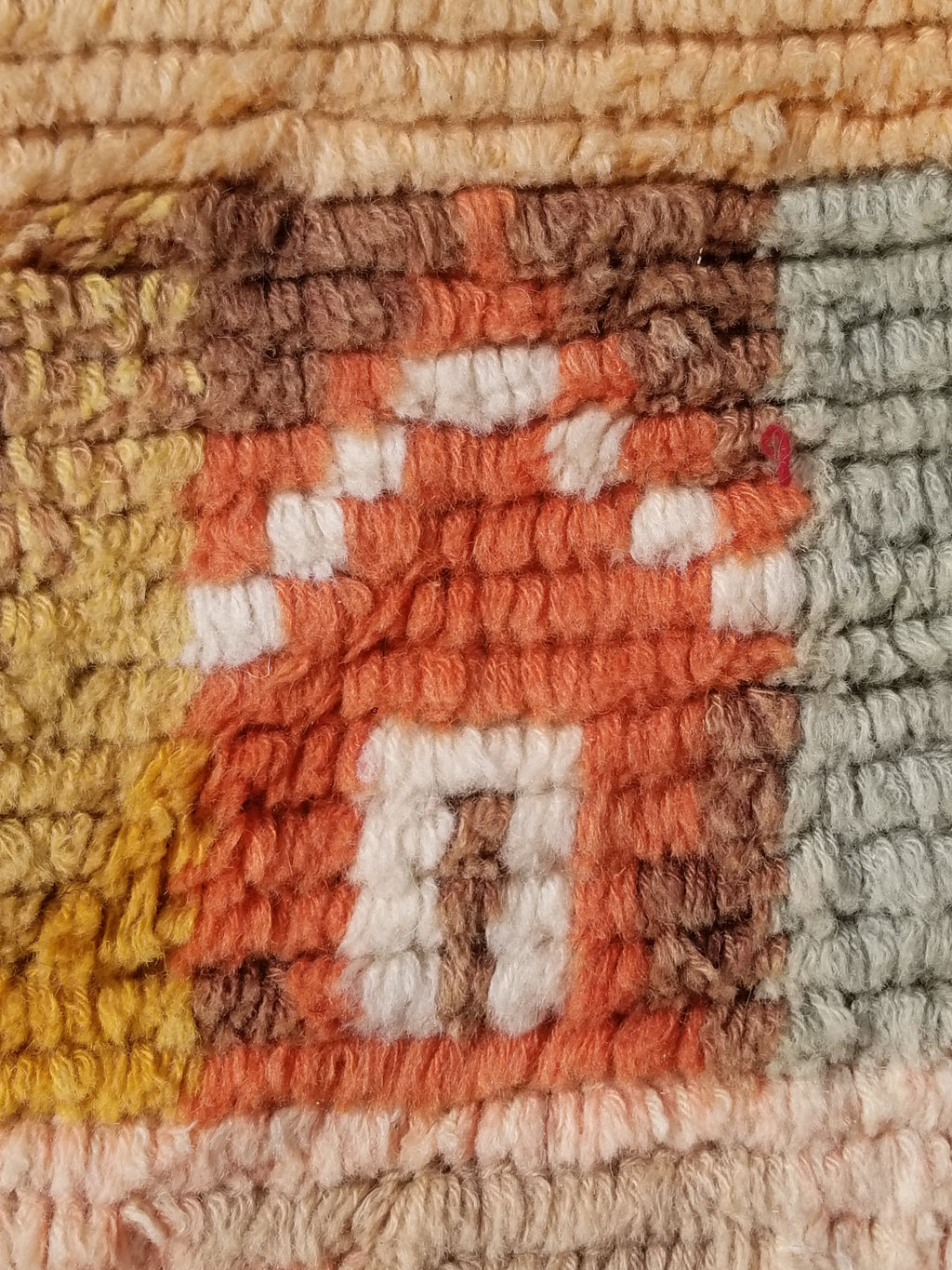 Vintage Traditional Handmade Swedish Wool Rya Shag Rug 107x75cm