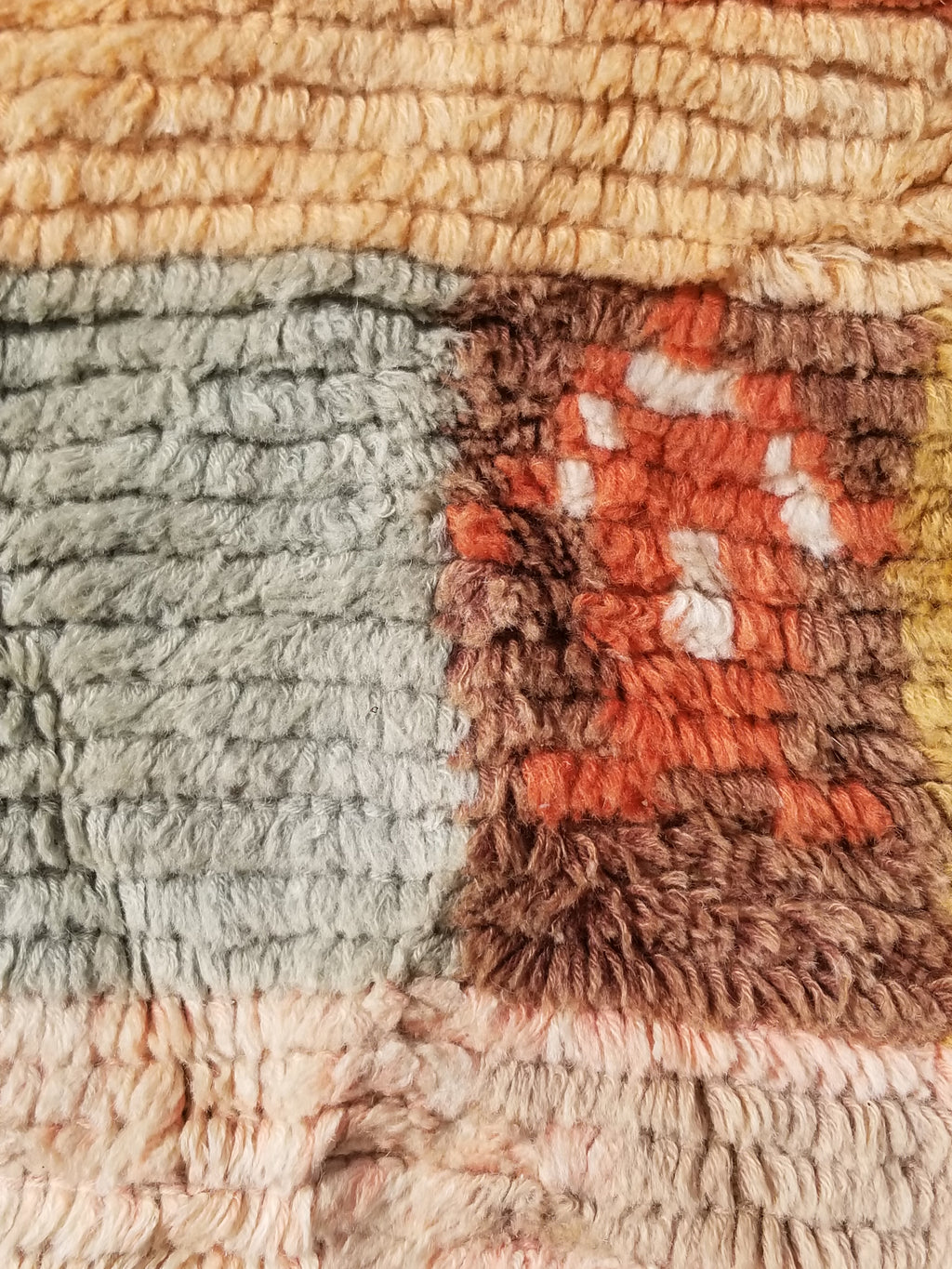 Vintage Traditional Handmade Swedish Wool Rya Shag Rug 107x75cm