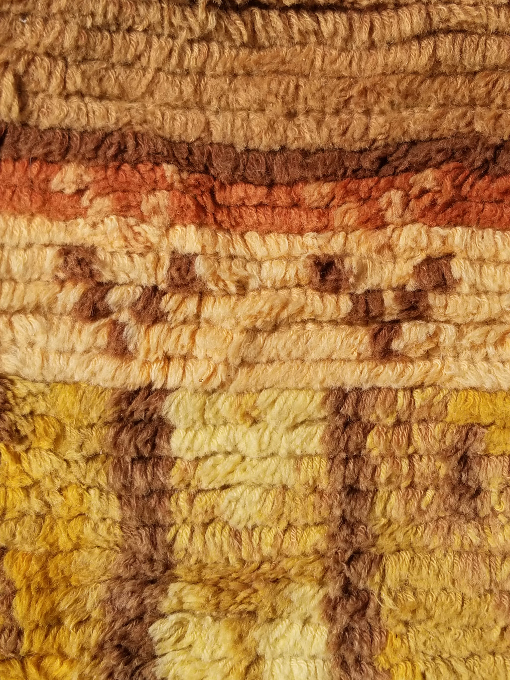 Vintage Traditional Handmade Swedish Wool Rya Shag Rug 107x75cm