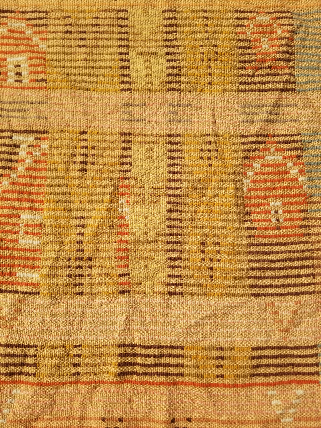 Vintage Traditional Handmade Swedish Wool Rya Shag Rug 107x75cm