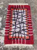 Vintage Traditional Handwoven Scandinavian Wool Shag Rya Rug 131x77cm