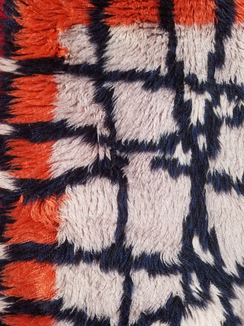 Vintage Traditional Handwoven Scandinavian Wool Shag Rya Rug 131x77cm