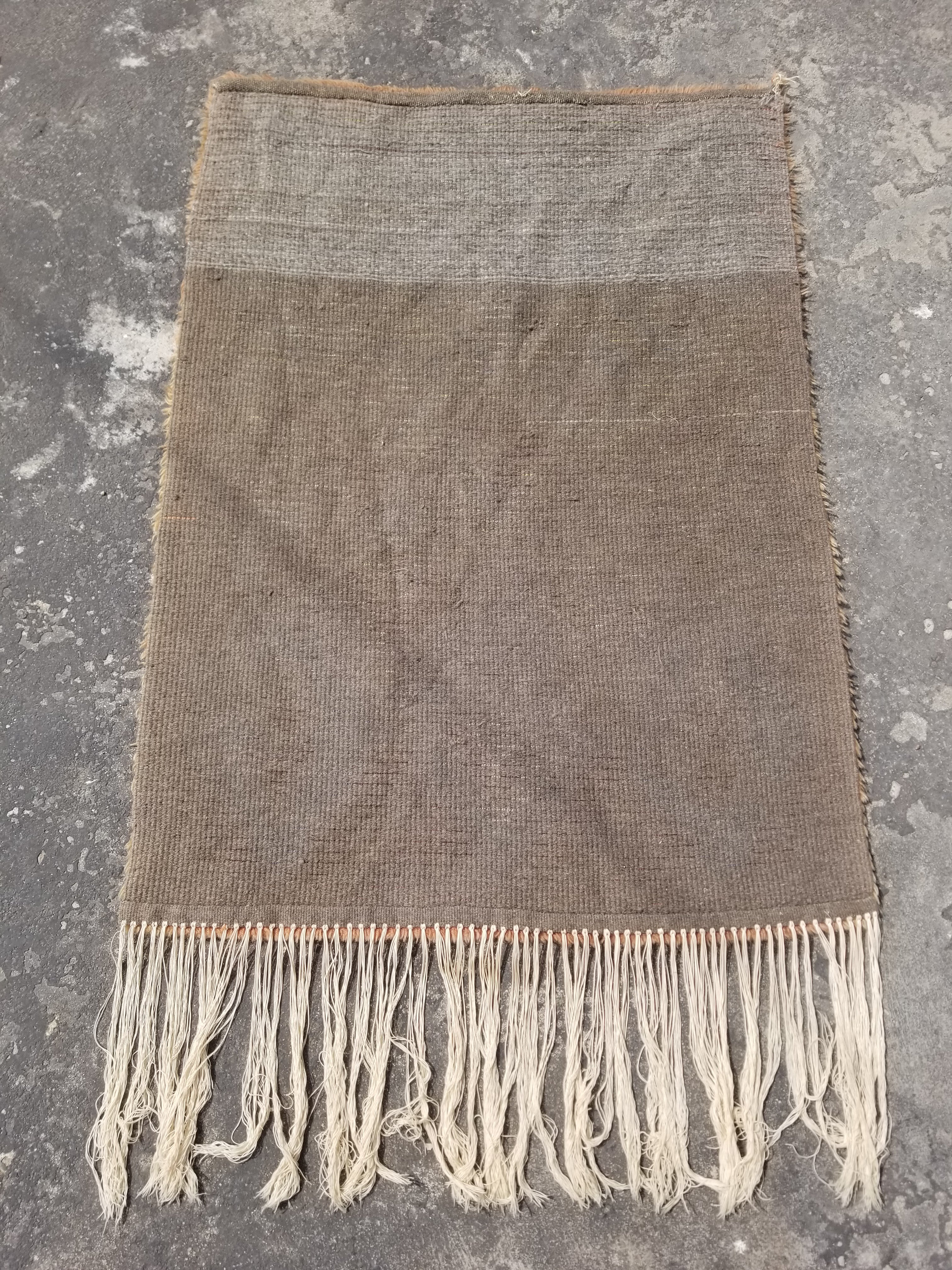 Vintage Traditional Handwoven Scandinavian Wool Rya Shag Rug 116x82cm