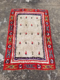 Vintage Traditional Handwoven Moroccan Azilal Wool Shaggy Rug 149x68cm