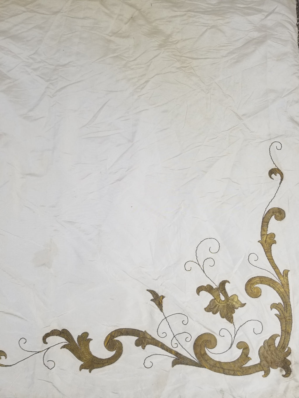 Vintage French Embroidered IHS Motif Liturgical Church Altar Cloth 231x96cm