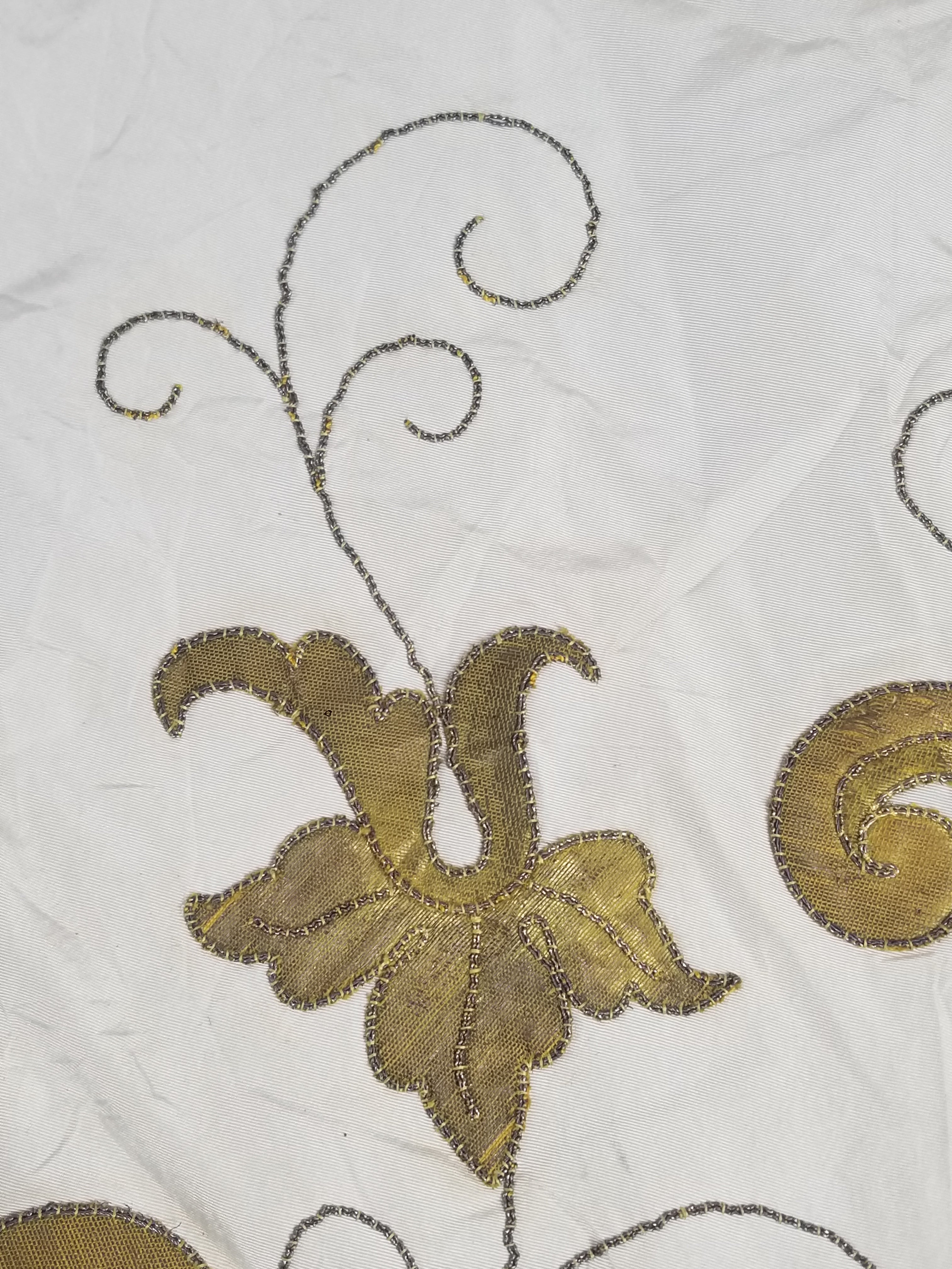 Vintage French Embroidered IHS Motif Liturgical Church Altar Cloth 231x96cm
