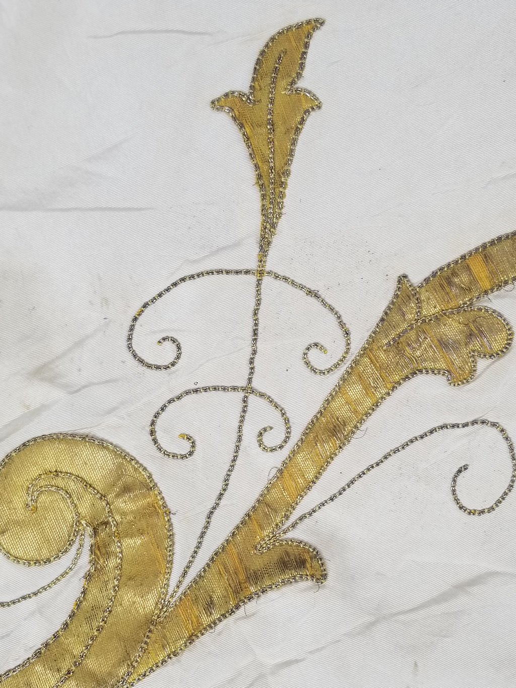 Vintage French Embroidered IHS Motif Liturgical Church Altar Cloth 231x96cm