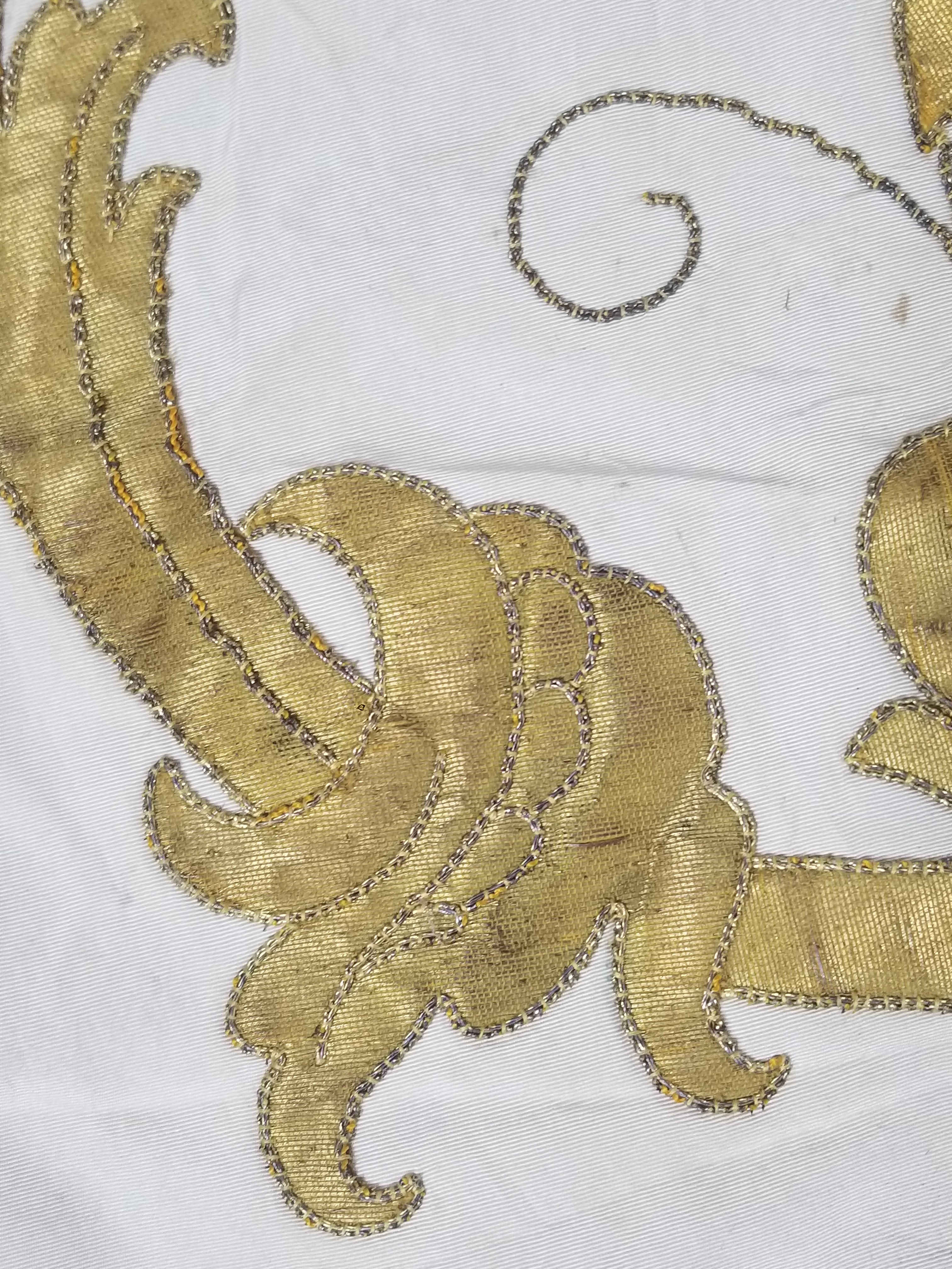Vintage French Embroidered IHS Motif Liturgical Church Altar Cloth 231x96cm