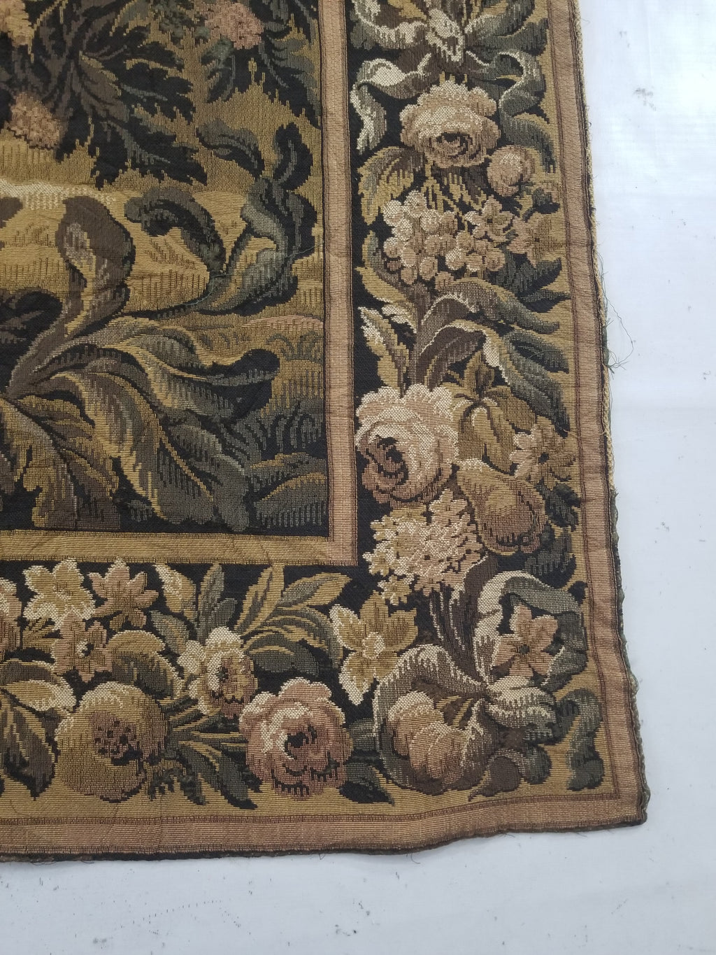 Vintage French Aubusson Style Jacquard Woven Bird in a Nature Tapestry 288x124cm