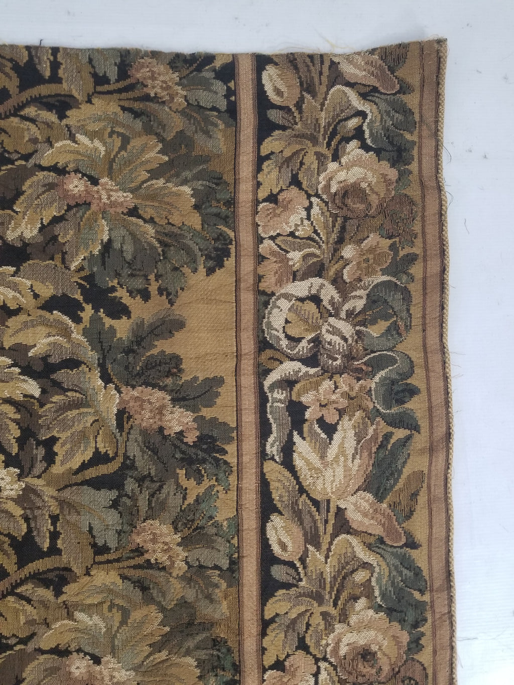 Vintage French Aubusson Style Jacquard Woven Bird in a Nature Tapestry 288x124cm