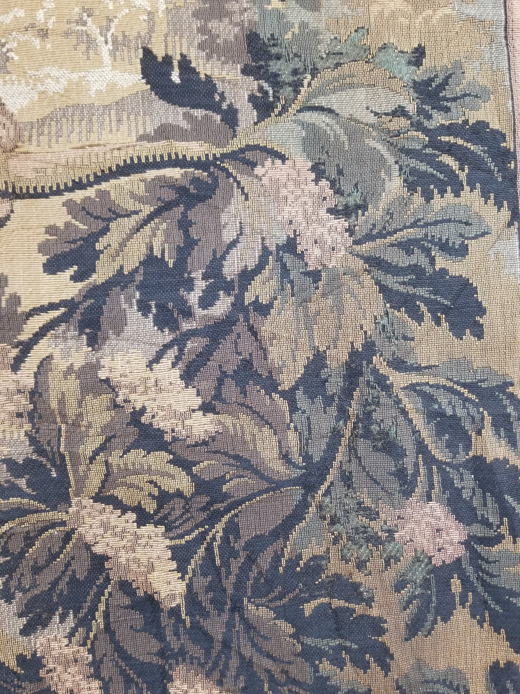 Vintage French Aubusson Style Jacquard Woven Bird in a Nature Tapestry 288x124cm