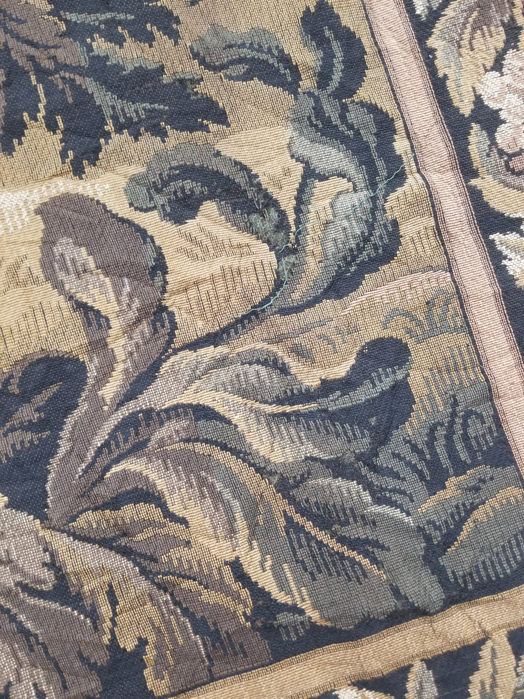 Vintage French Aubusson Style Jacquard Woven Bird in a Nature Tapestry 288x124cm