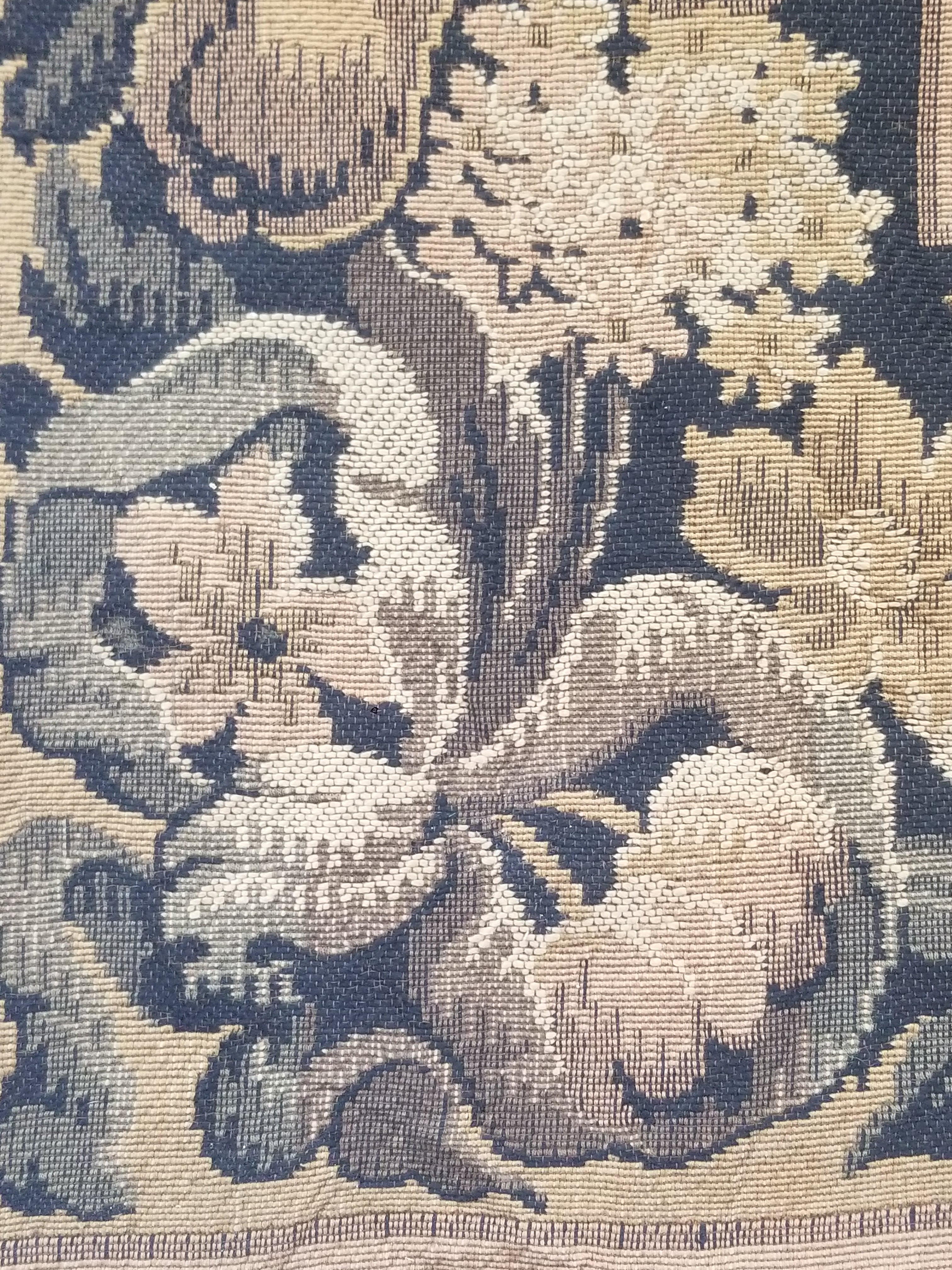 Vintage French Aubusson Style Jacquard Woven Bird in a Nature Tapestry 288x124cm