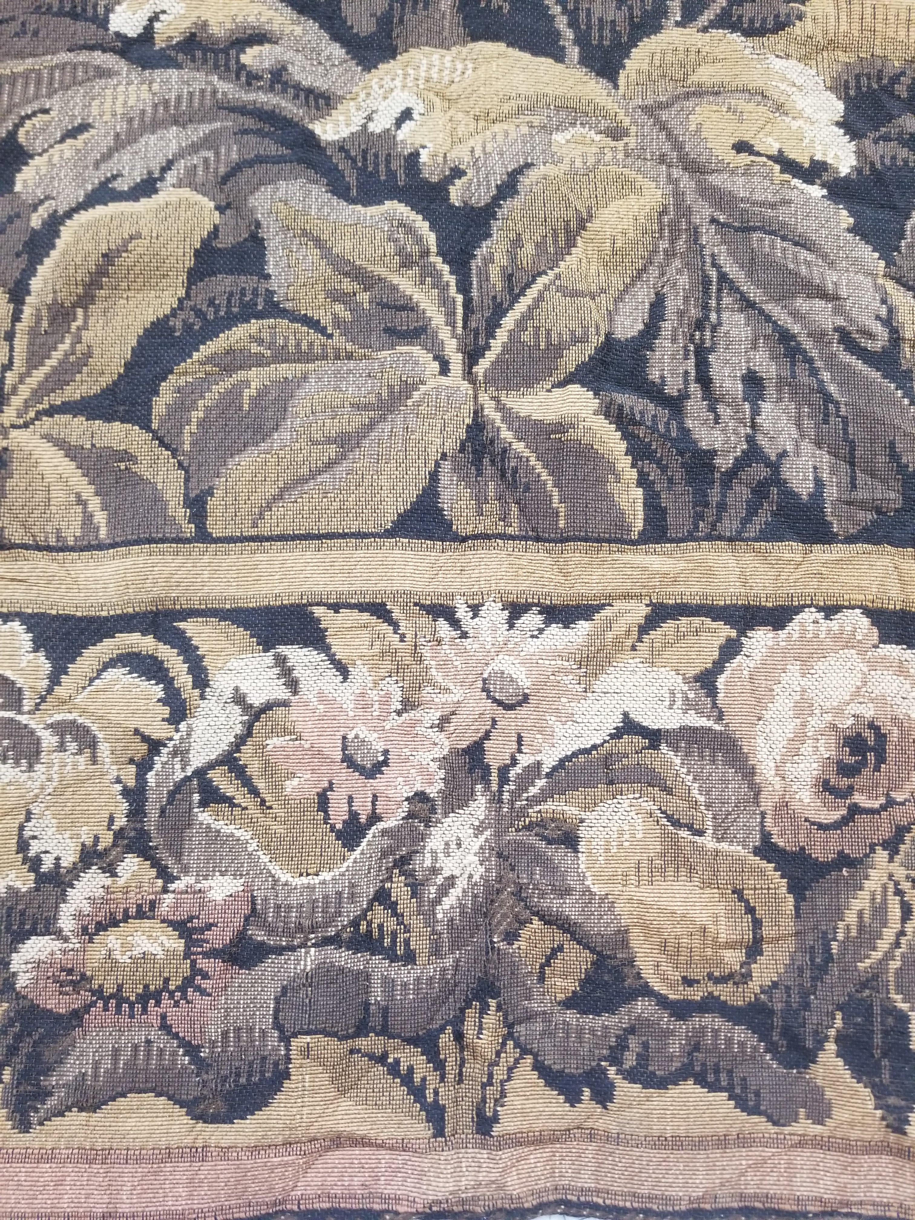 Vintage French Aubusson Style Jacquard Woven Bird in a Nature Tapestry 288x124cm