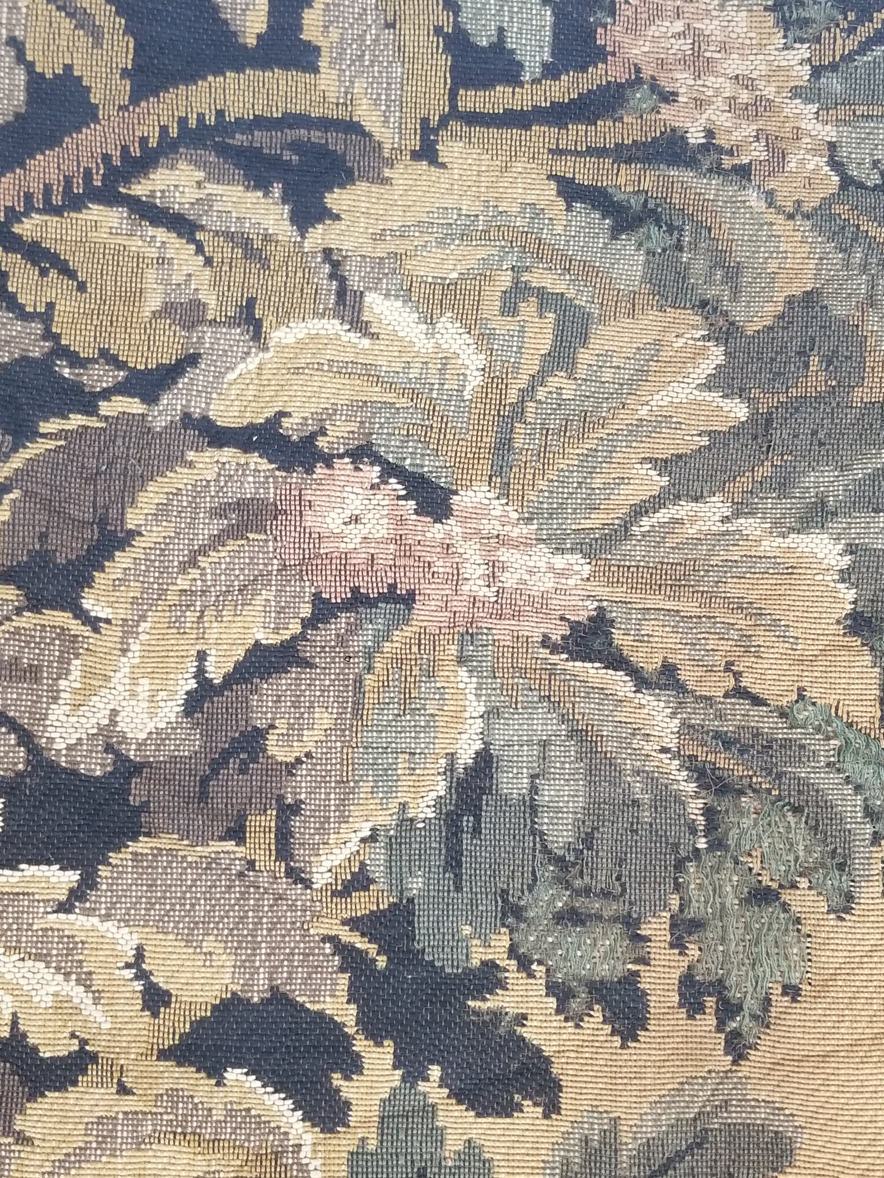 Vintage French Aubusson Style Jacquard Woven Bird in a Nature Tapestry 288x124cm