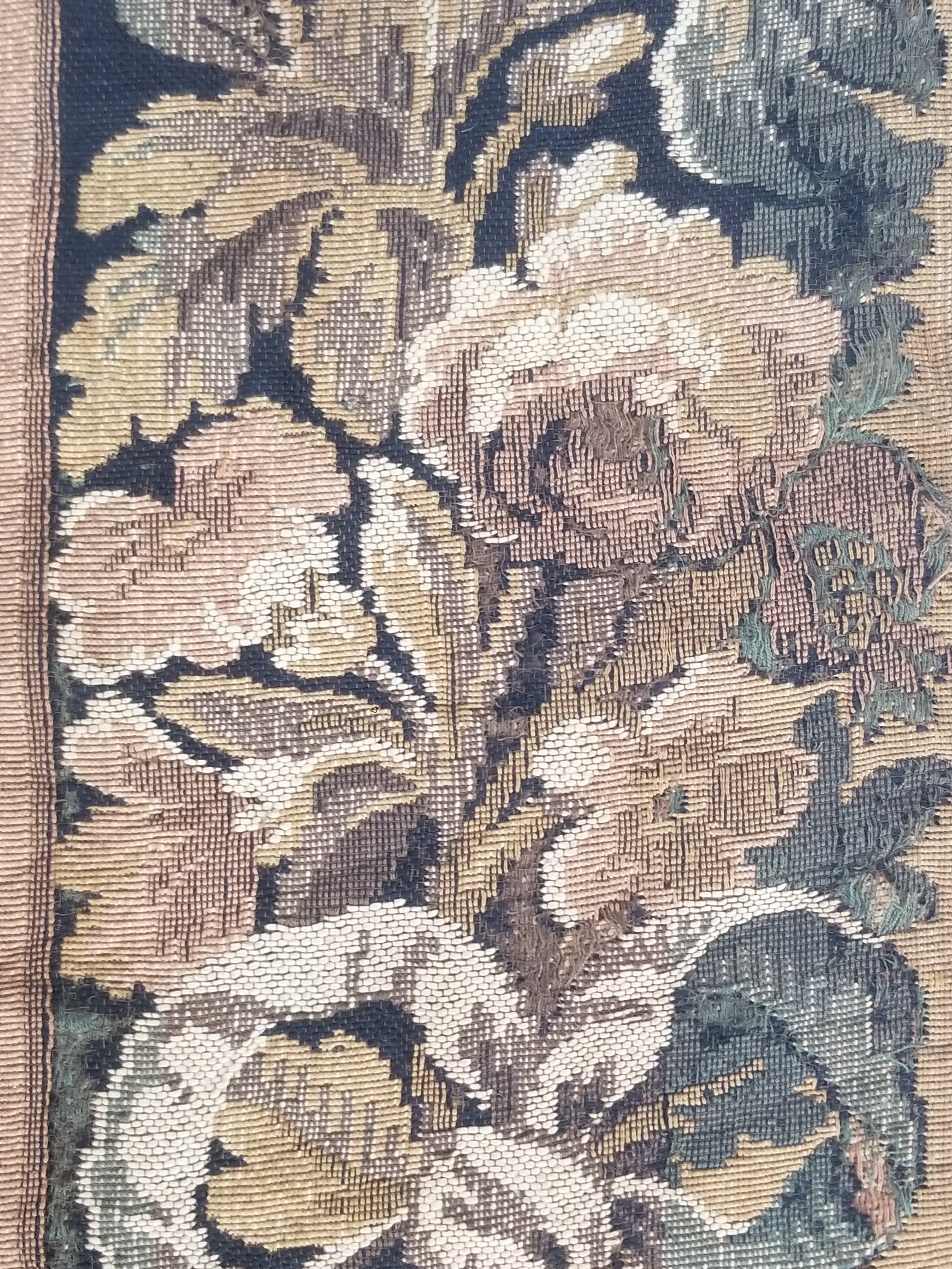Vintage French Aubusson Style Jacquard Woven Bird in a Nature Tapestry 288x124cm