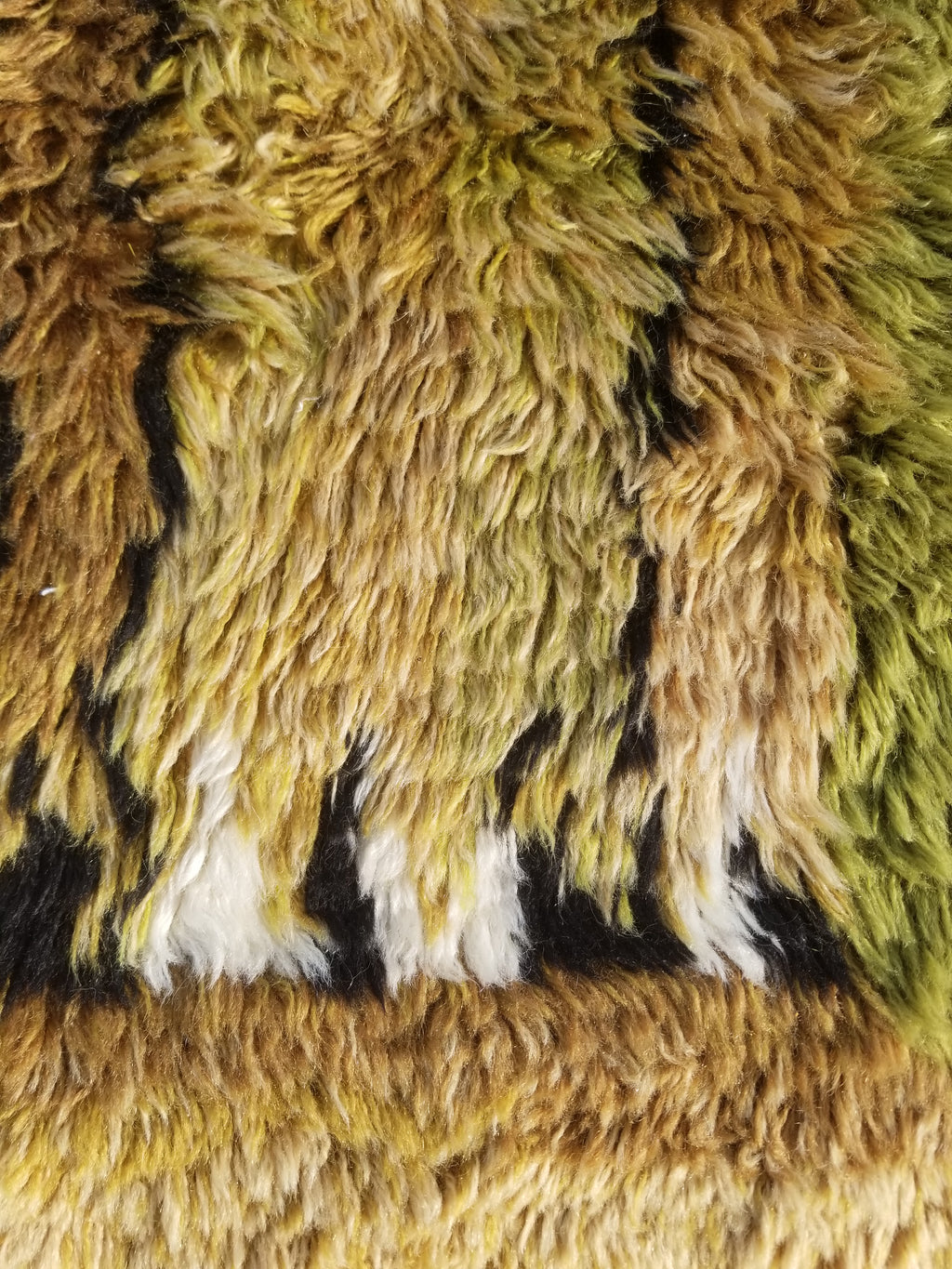 Vintage Traditional Handmade Scandinavian Wool Rya Shag Rug 106x66cm
