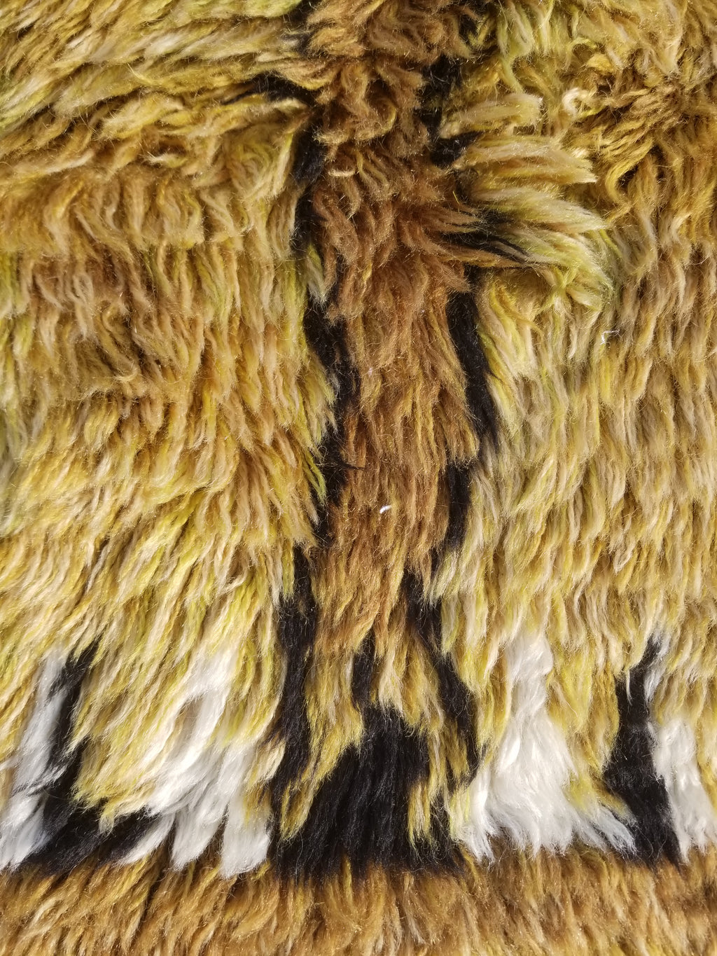 Vintage Traditional Handmade Scandinavian Wool Rya Shag Rug 106x66cm