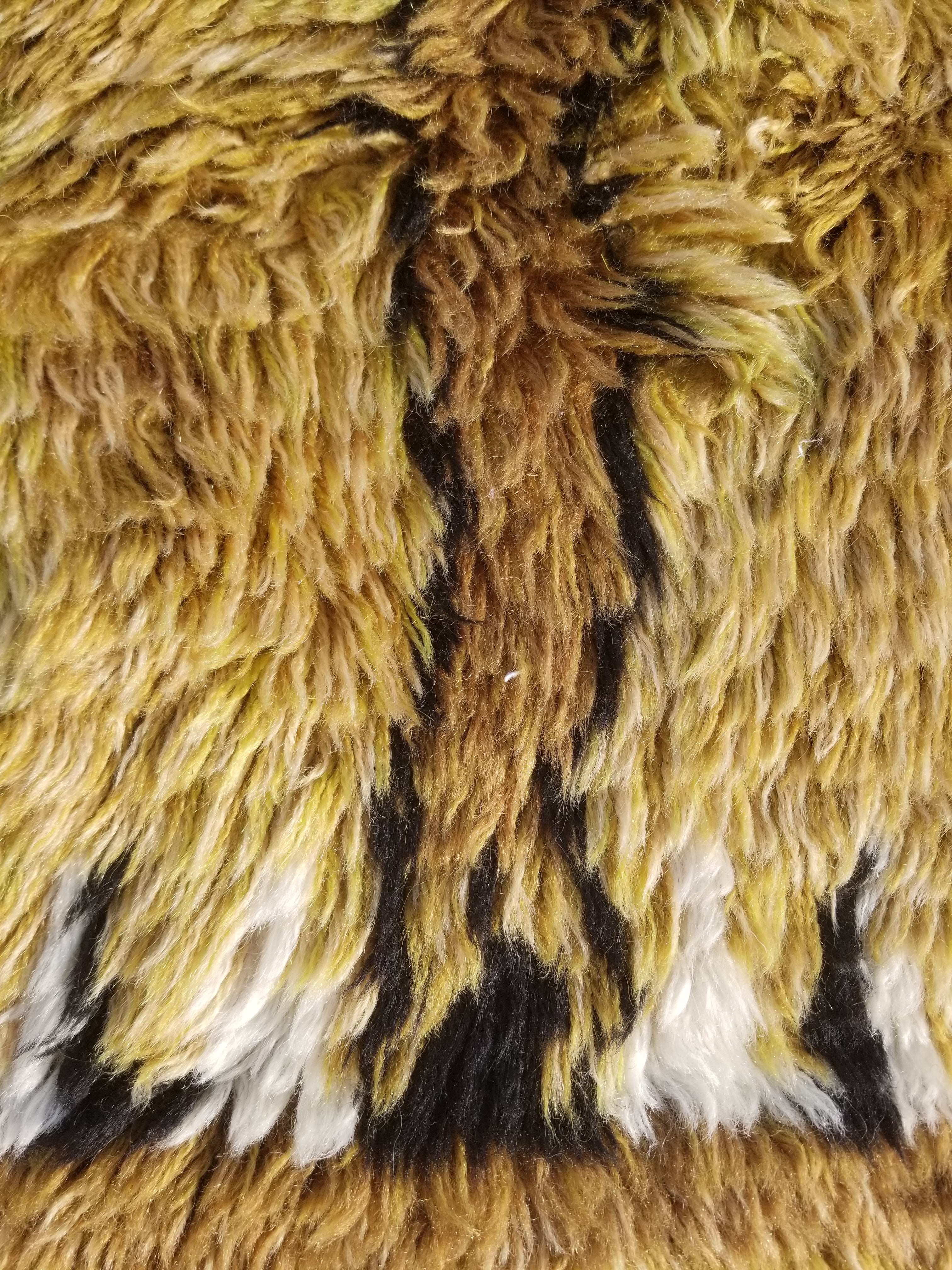 Vintage Traditional Handmade Scandinavian Wool Rya Shag Rug 106x66cm