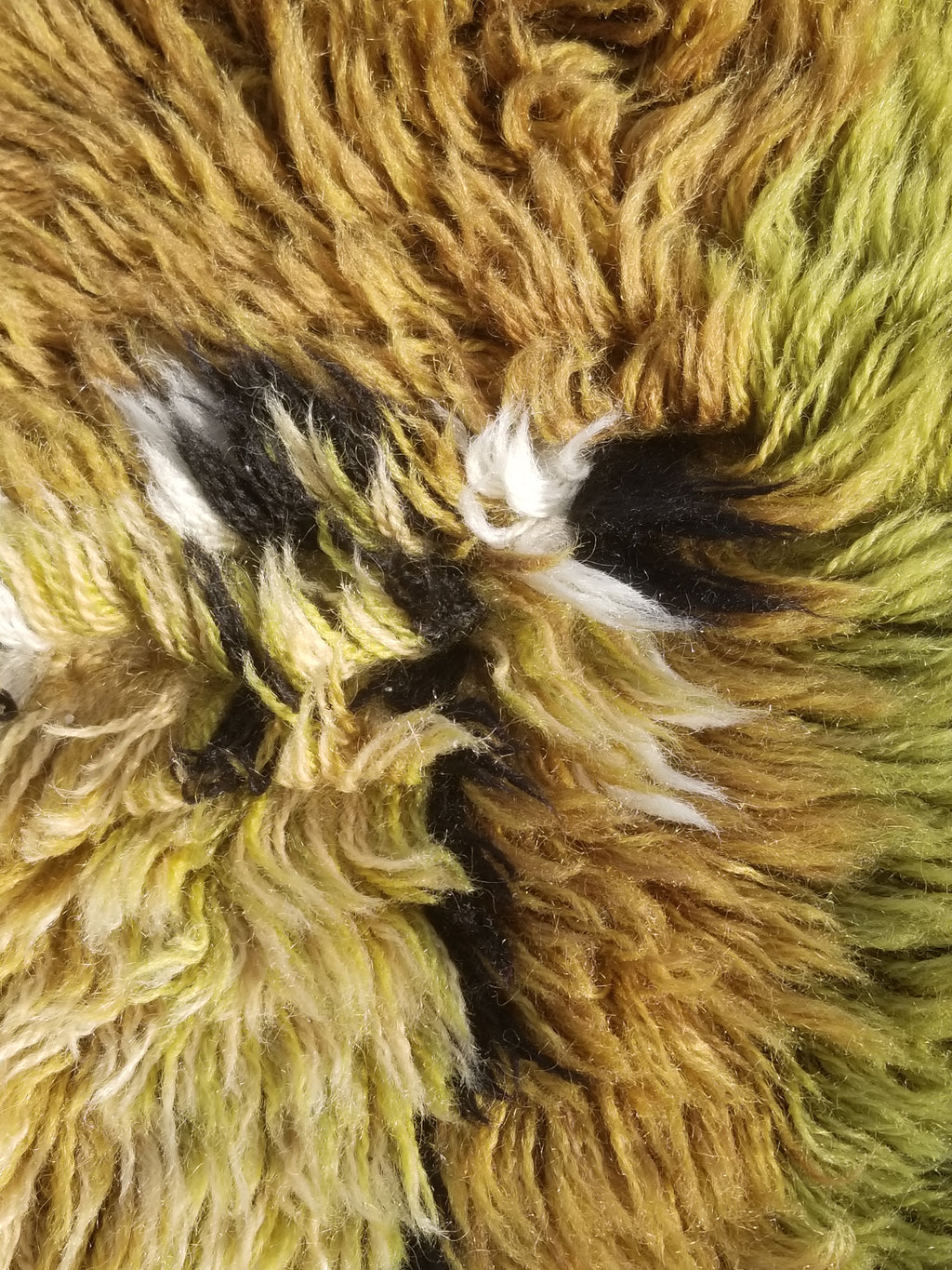 Vintage Traditional Handmade Scandinavian Wool Rya Shag Rug 106x66cm