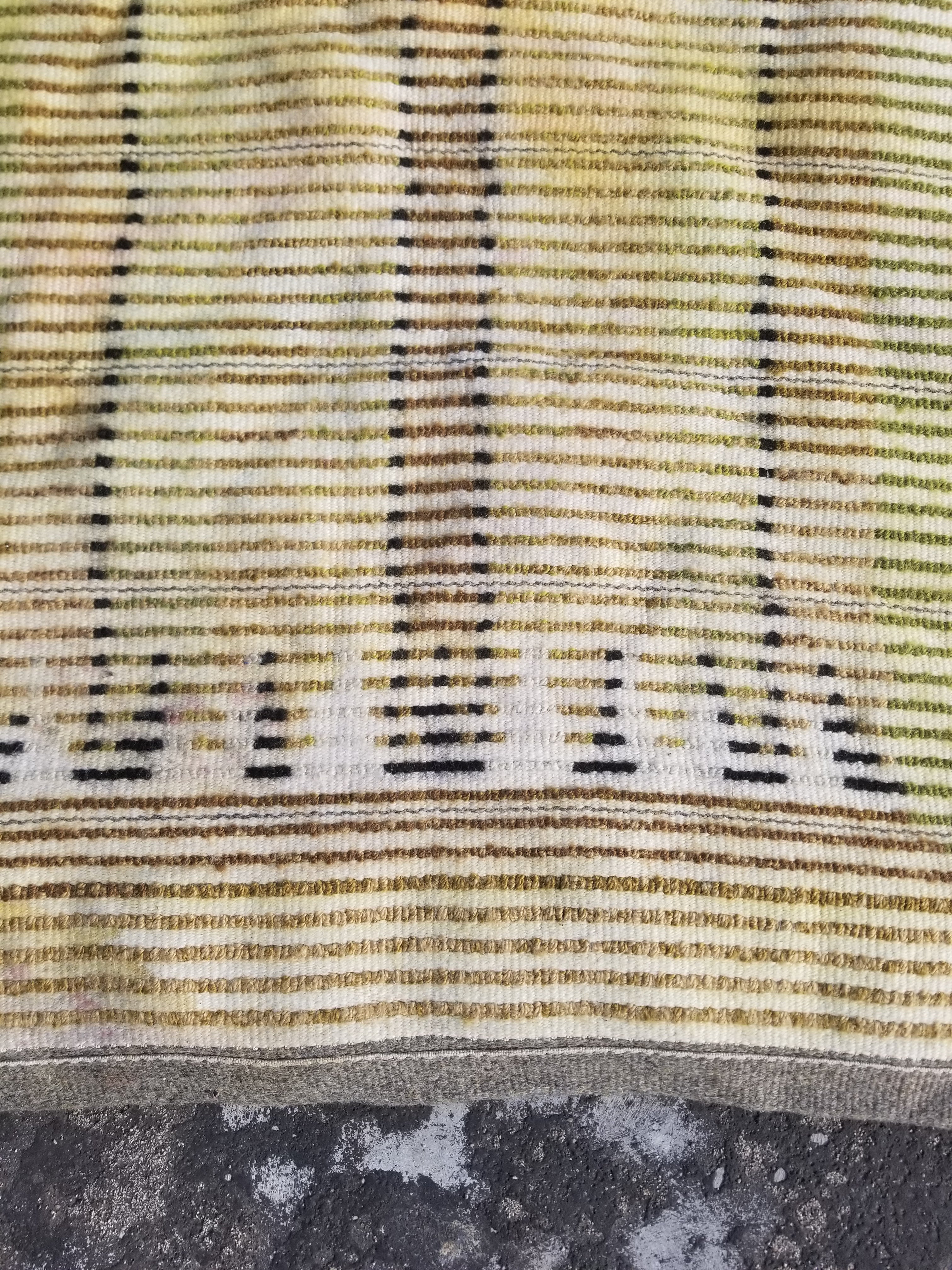 Vintage Traditional Handmade Scandinavian Wool Rya Shag Rug 106x66cm