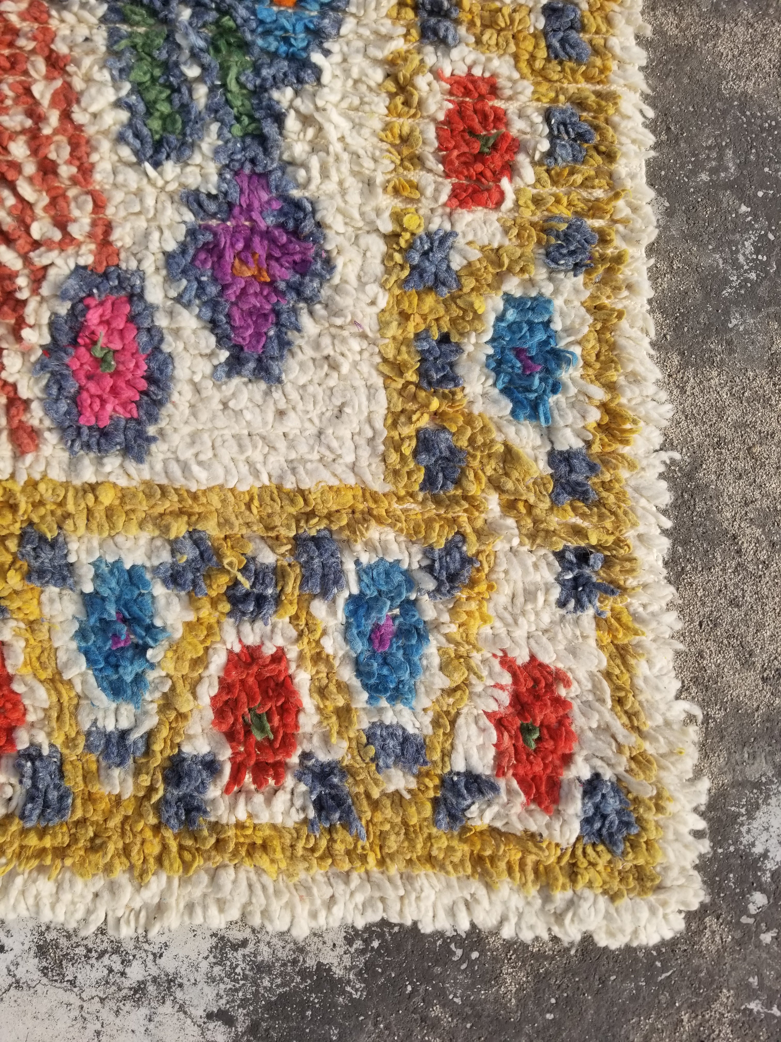 Vintage Traditional Handmade Moroccan Beni Ourain Style Wool Shag Rug 230x144cm