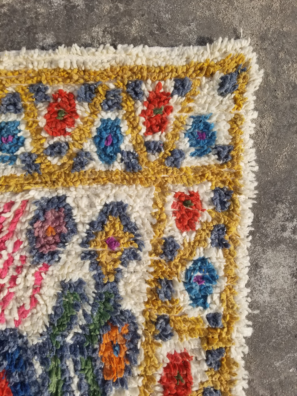 Vintage Traditional Handmade Moroccan Beni Ourain Style Wool Shag Rug 230x144cm