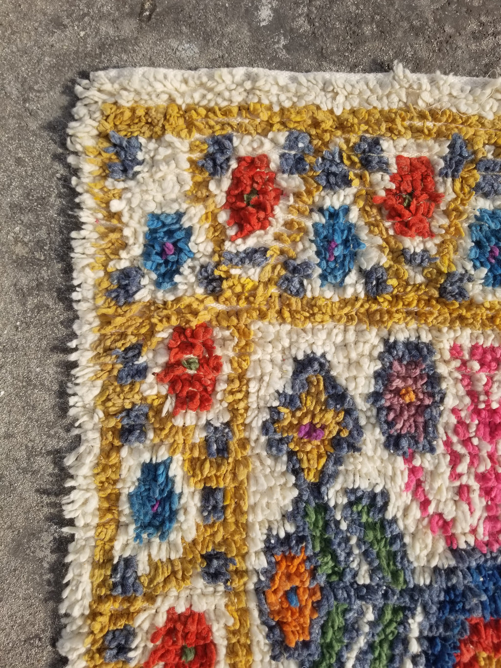 Vintage Traditional Handmade Moroccan Beni Ourain Style Wool Shag Rug 230x144cm