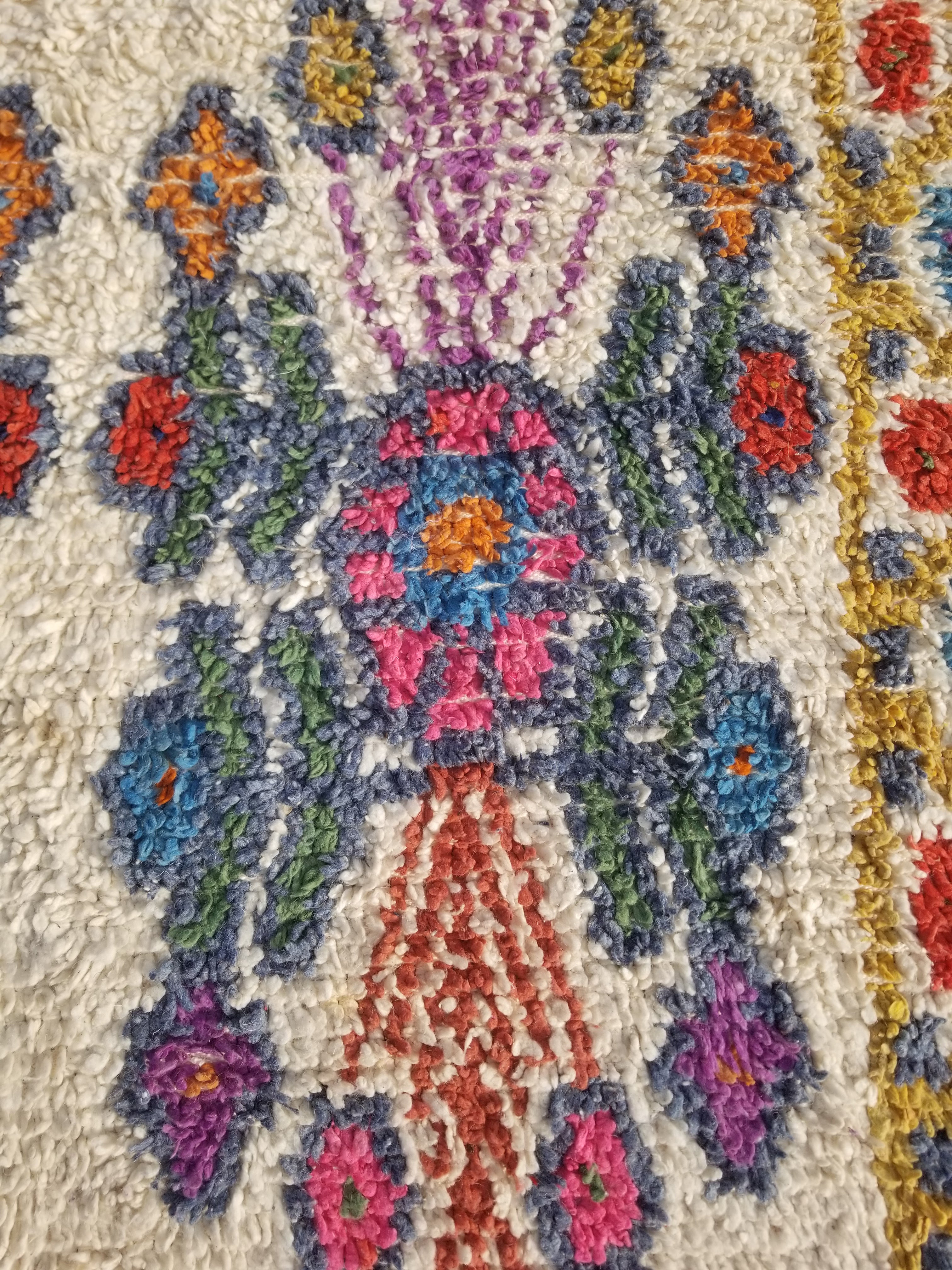 Vintage Traditional Handmade Moroccan Beni Ourain Style Wool Shag Rug 230x144cm