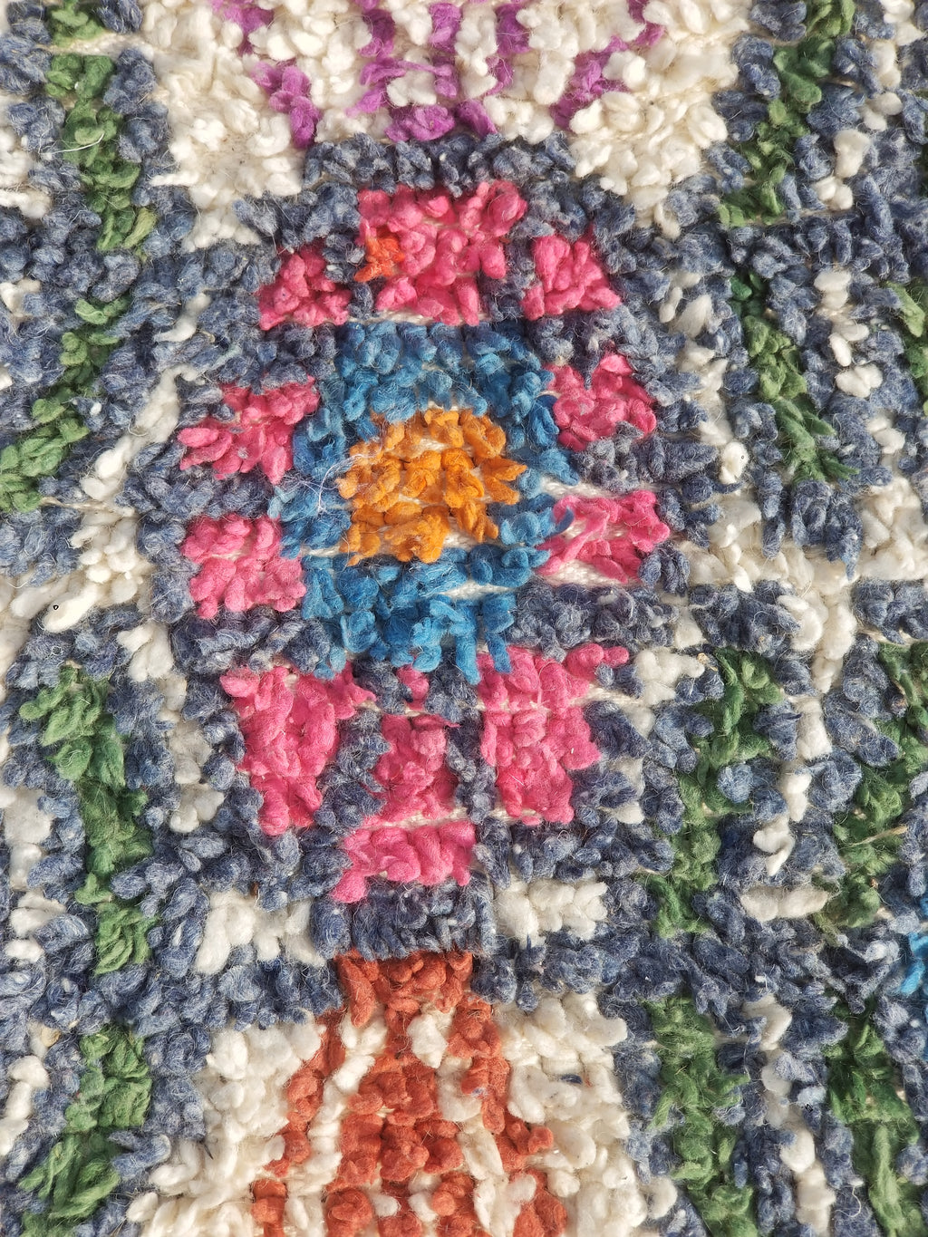 Vintage Traditional Handmade Moroccan Beni Ourain Style Wool Shag Rug 230x144cm