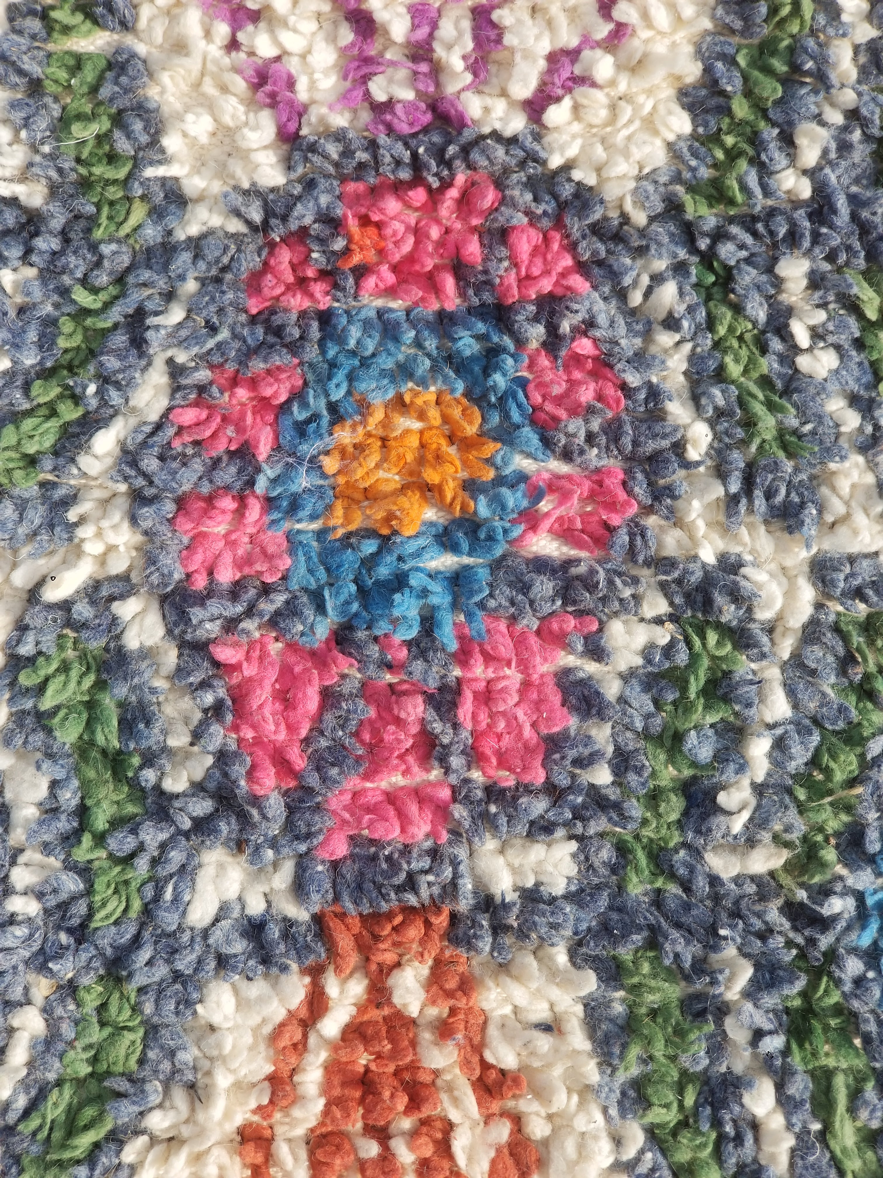 Vintage Traditional Handmade Moroccan Beni Ourain Style Wool Shag Rug 230x144cm