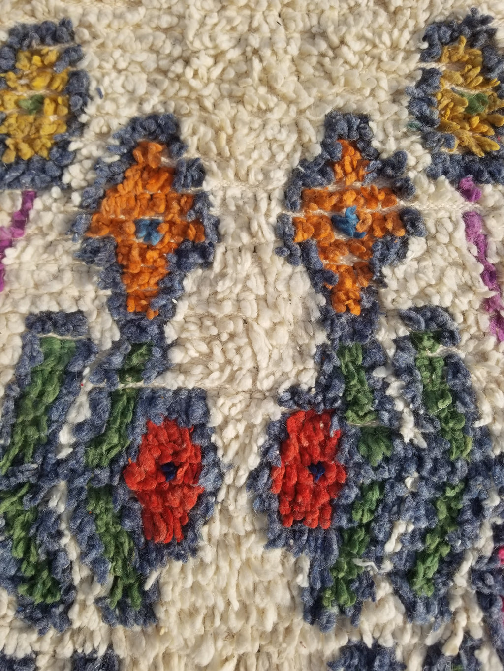Vintage Traditional Handmade Moroccan Beni Ourain Style Wool Shag Rug 230x144cm