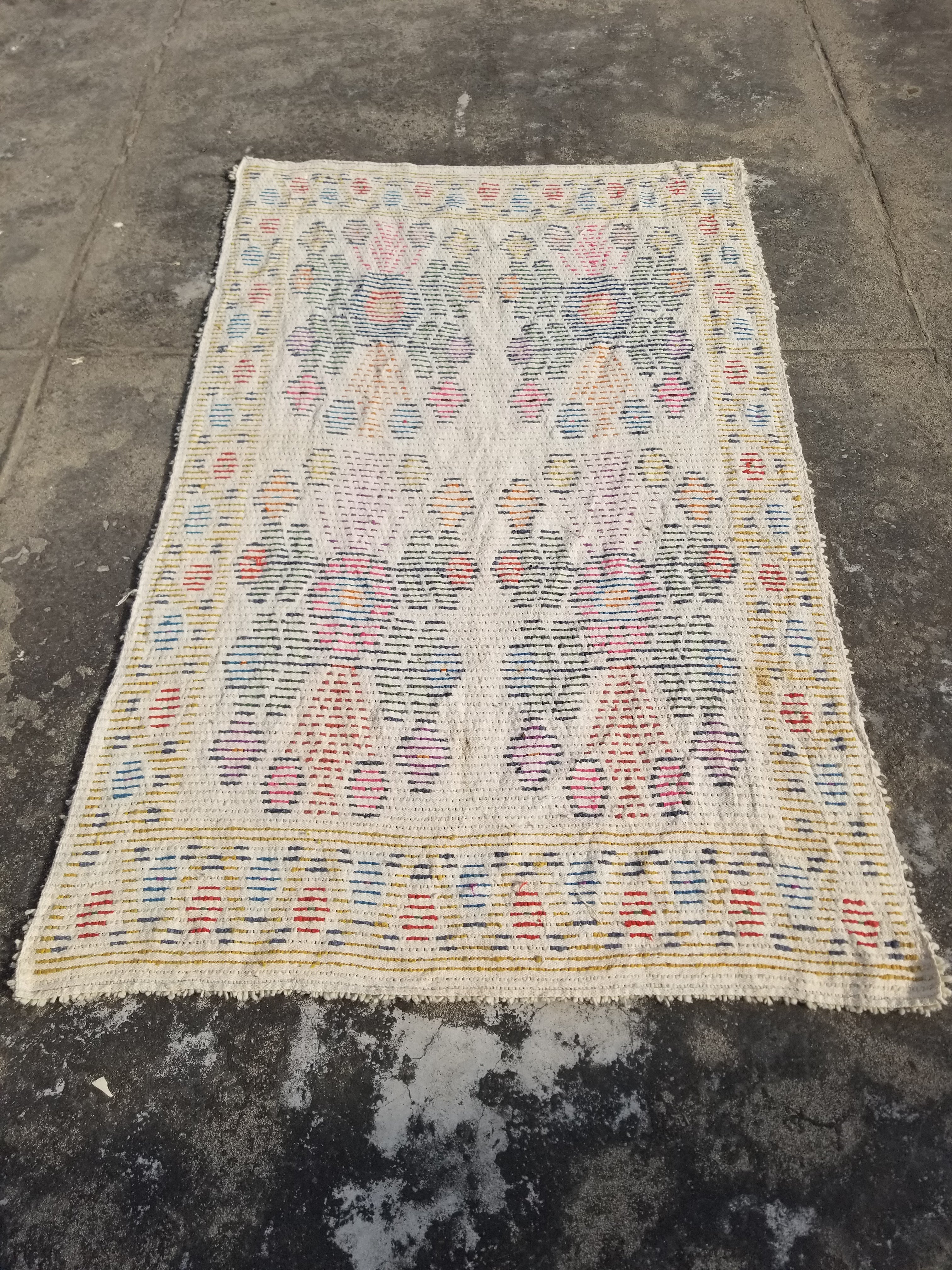 Vintage Traditional Handmade Moroccan Beni Ourain Style Wool Shag Rug 230x144cm