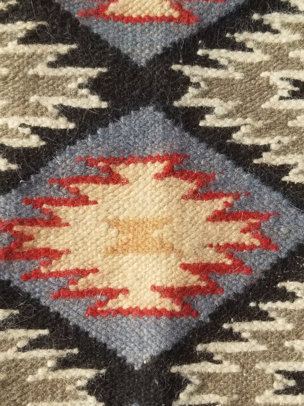 Vintage Traditional Handwoven Mexican Wool Multicolor Kilim Rug 242x151