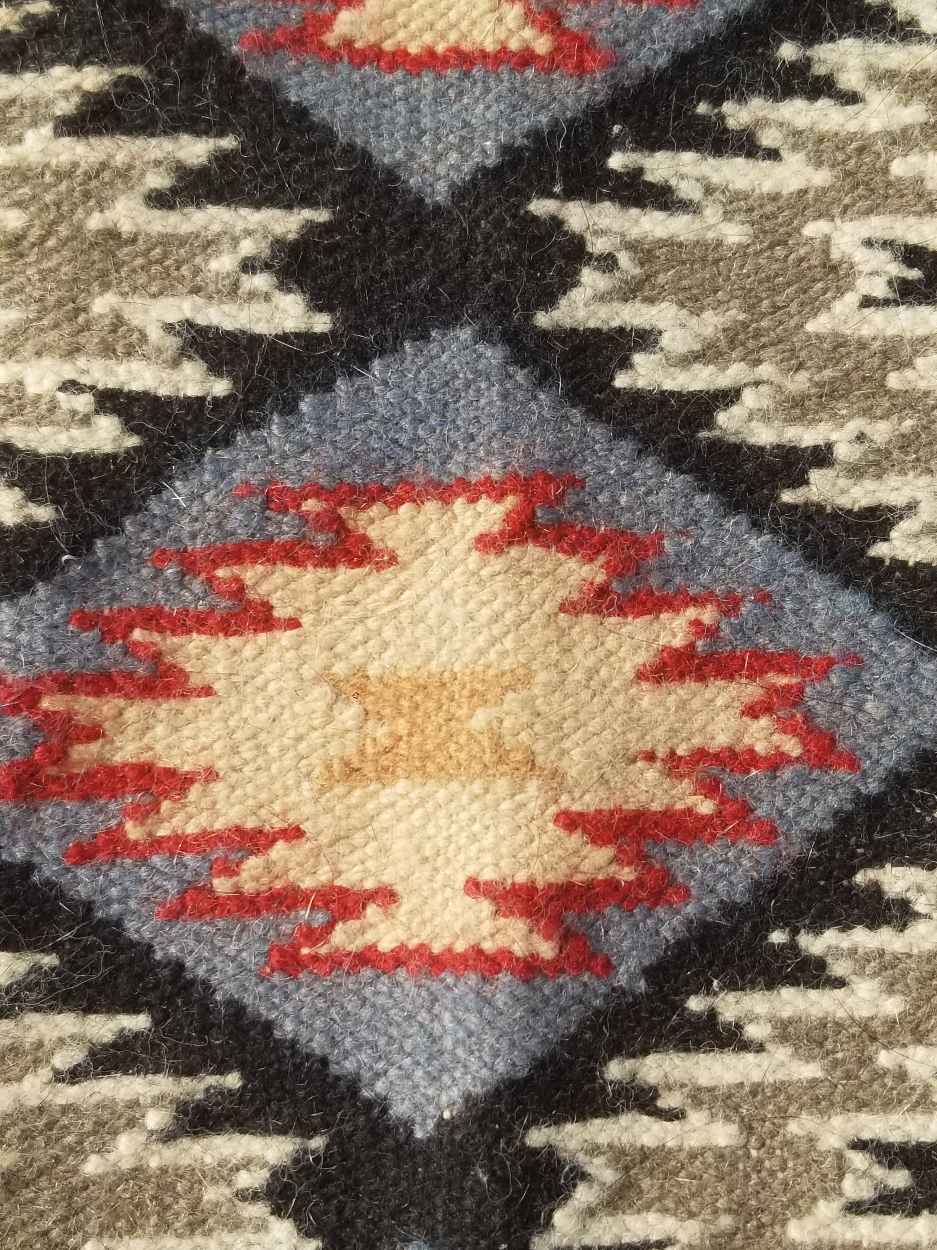 Vintage Traditional Handwoven Mexican Wool Multicolor Kilim Rug 242x151