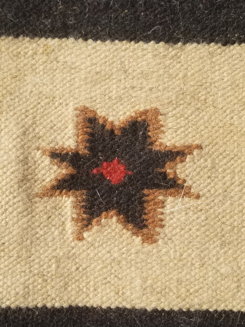 Vintage Traditional Handwoven Mexican Wool Multicolor Kilim Rug 242x151
