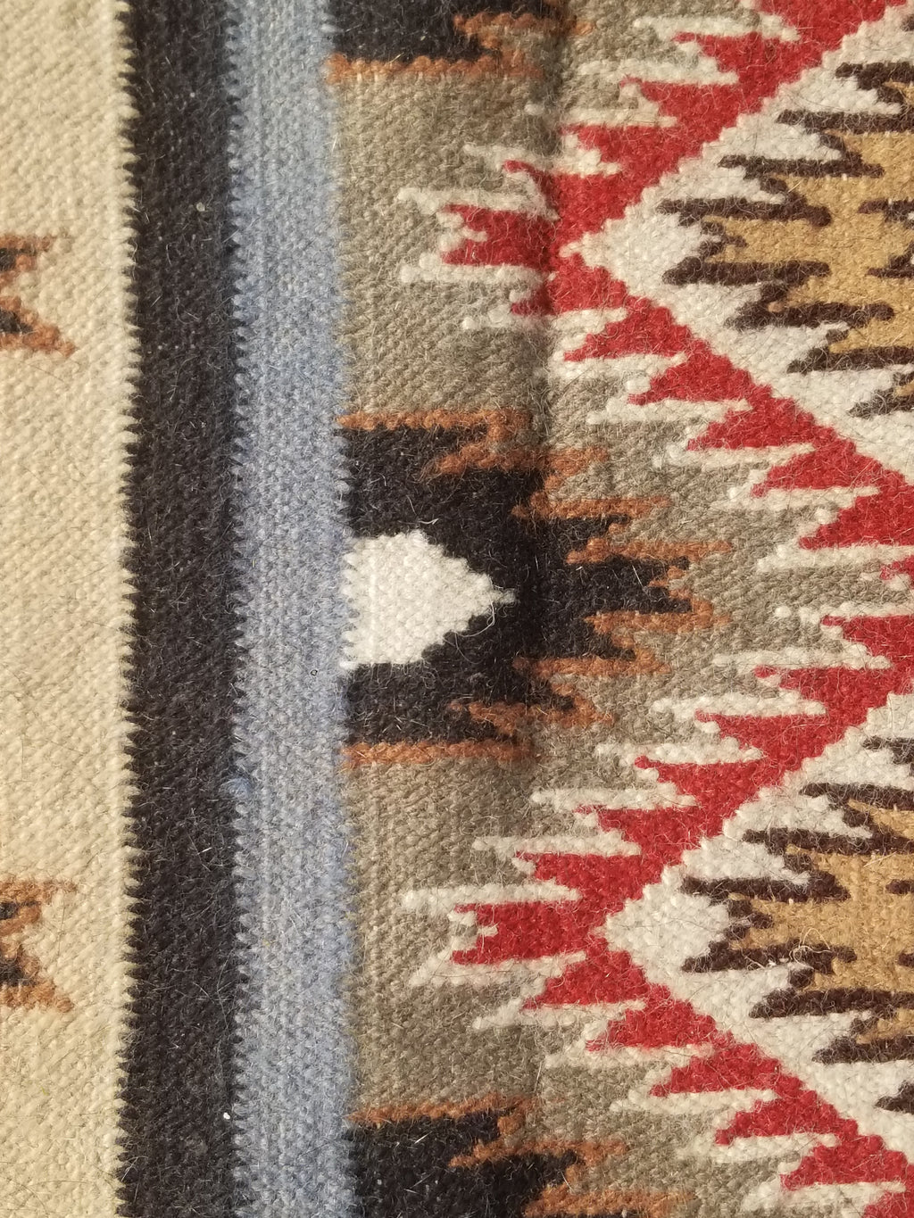 Vintage Traditional Handwoven Mexican Wool Multicolor Kilim Rug 242x151