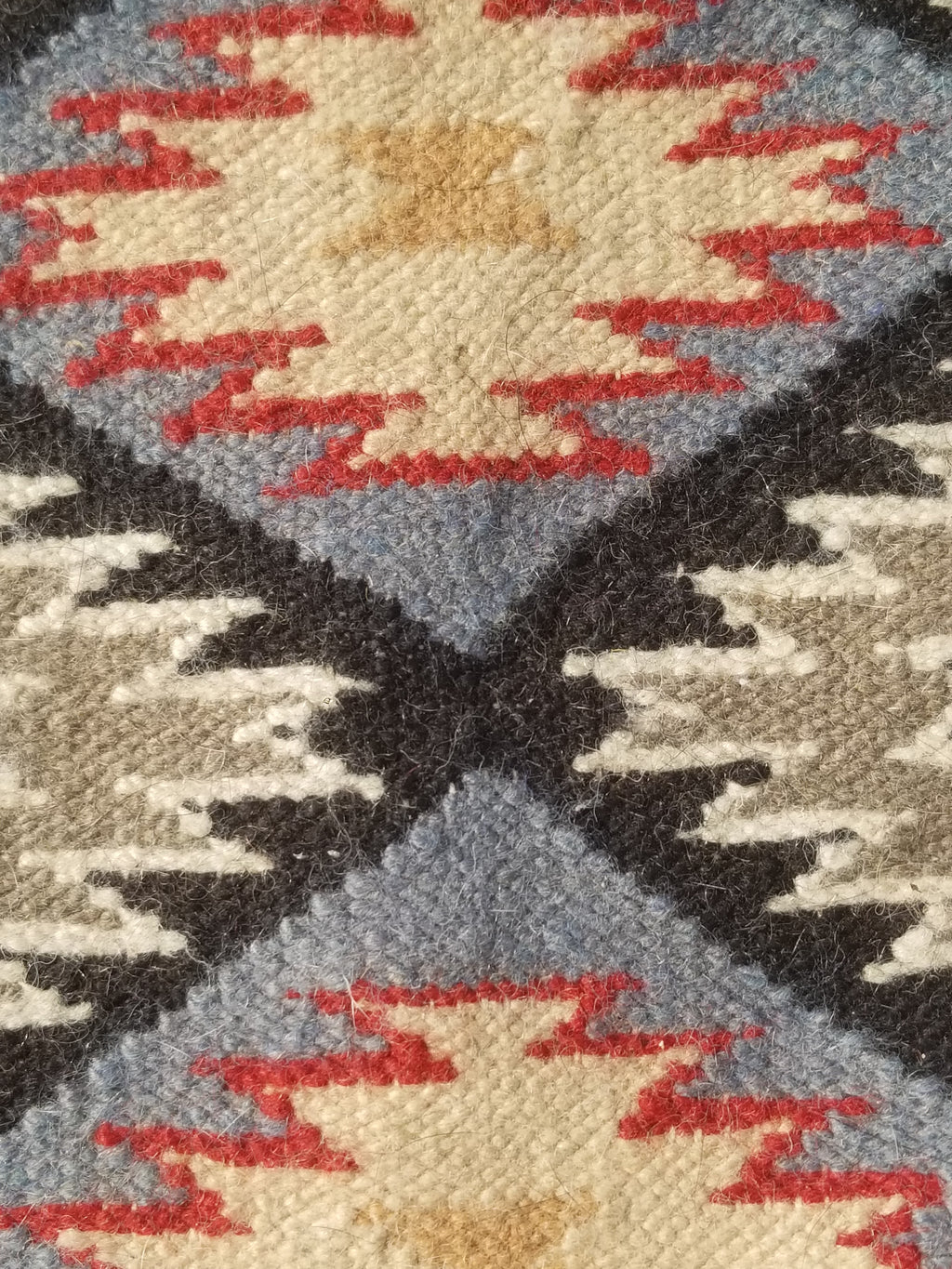 Vintage Traditional Handwoven Mexican Wool Multicolor Kilim Rug 242x151