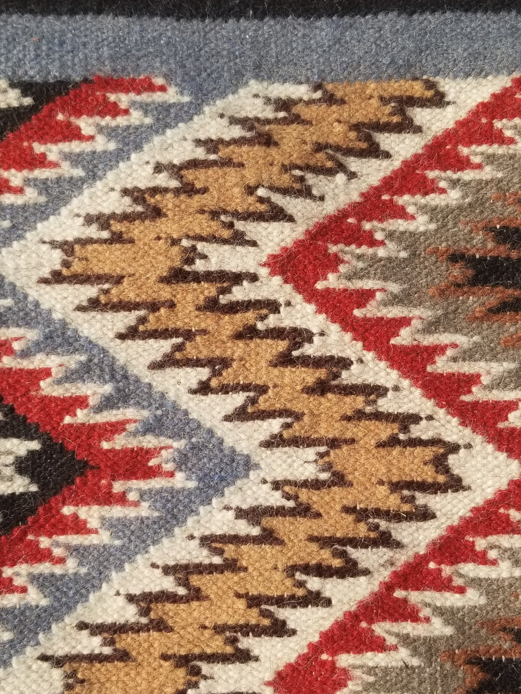 Vintage Traditional Handwoven Mexican Wool Multicolor Kilim Rug 242x151