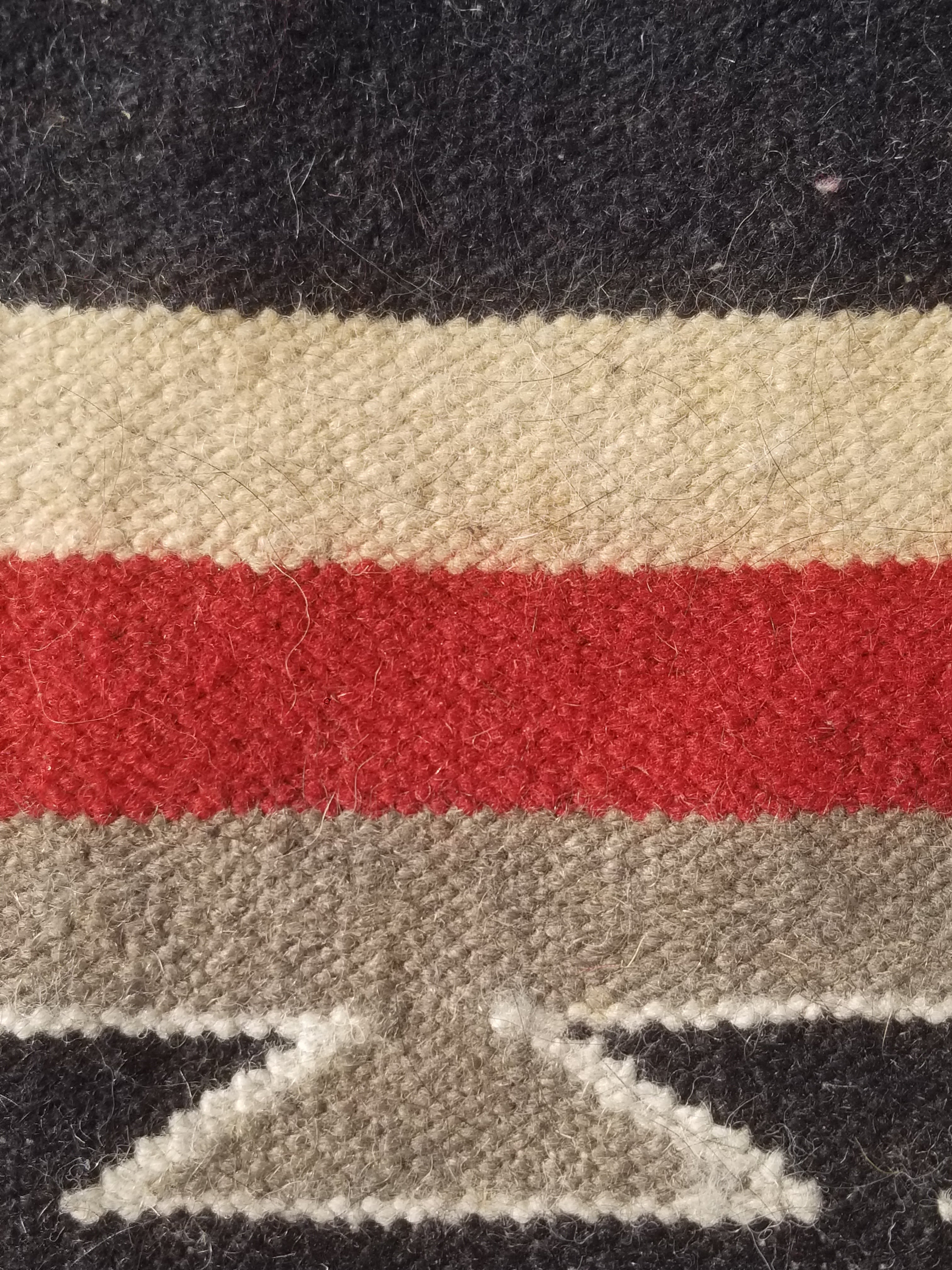 Vintage Traditional Handwoven Mexican Wool Multicolor Kilim Rug 242x151