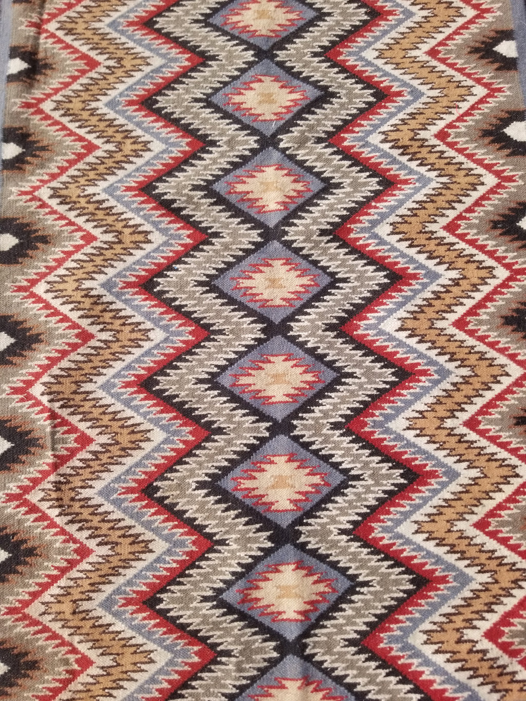 Vintage Traditional Handwoven Mexican Wool Multicolor Kilim Rug 242x151