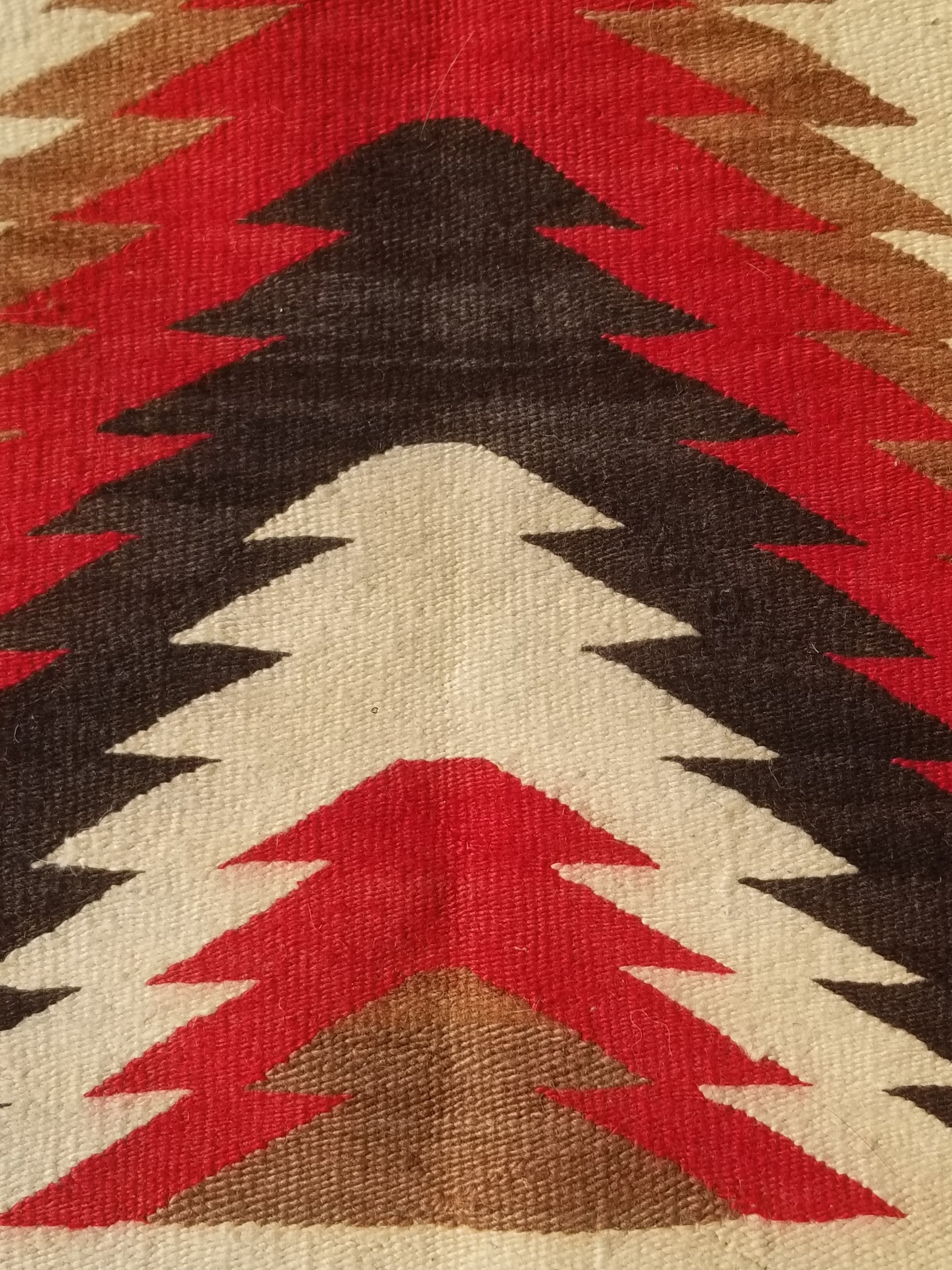 Vintage Handwoven Native American Navajo Eye Dazzler Pattern Wool Rug 149x89cm