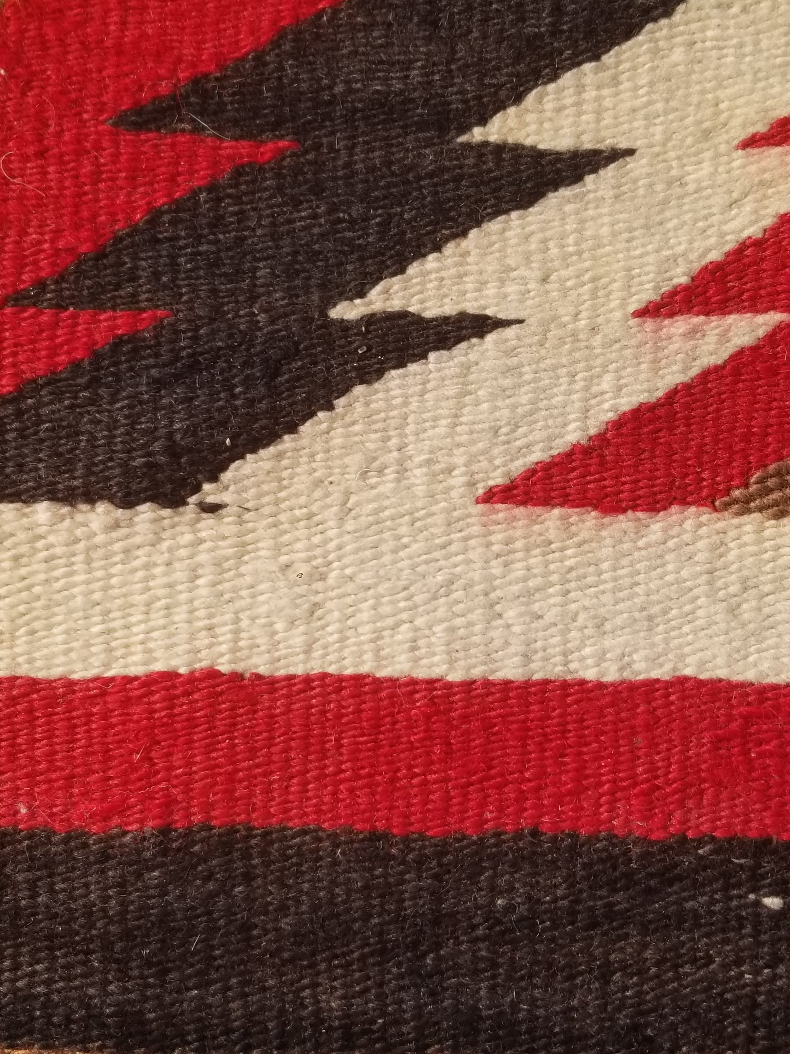 Vintage Handwoven Native American Navajo Eye Dazzler Pattern Wool Rug 149x89cm