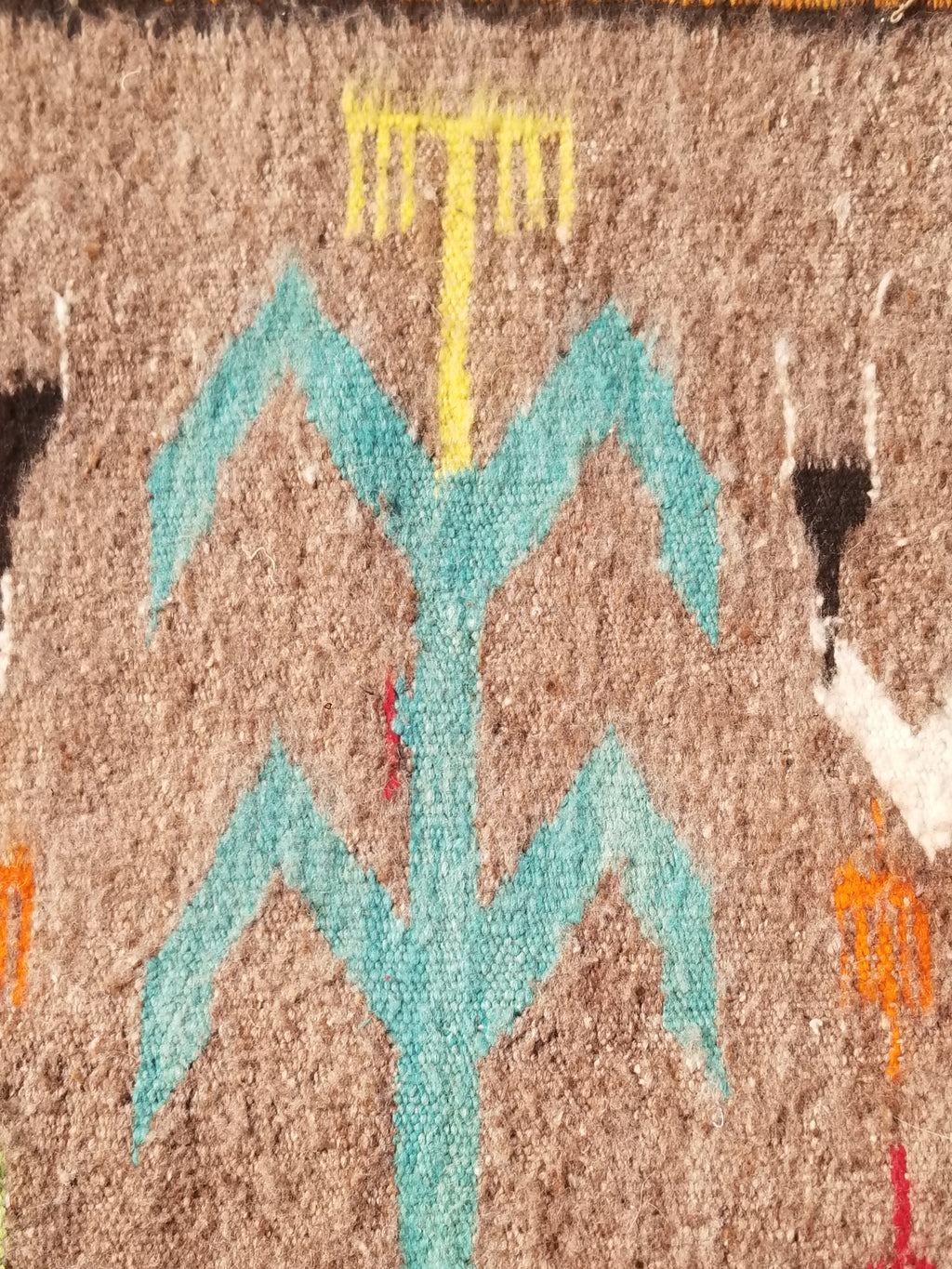 Vintage Traditional Handwoven Native American Navajo Yei Figural Wool Rug 170x93