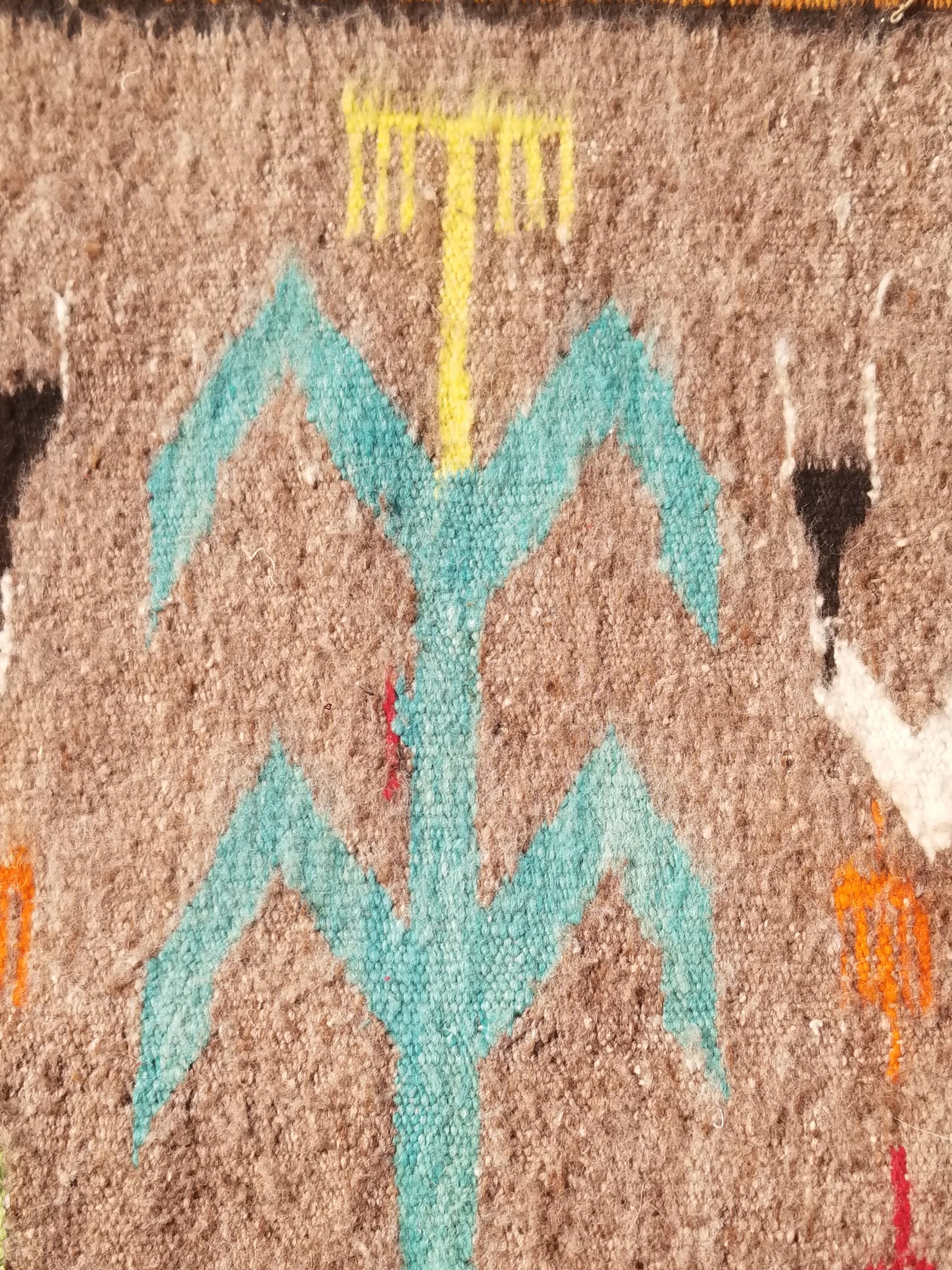Vintage Traditional Handwoven Native American Navajo Yei Figural Wool Rug 170x93