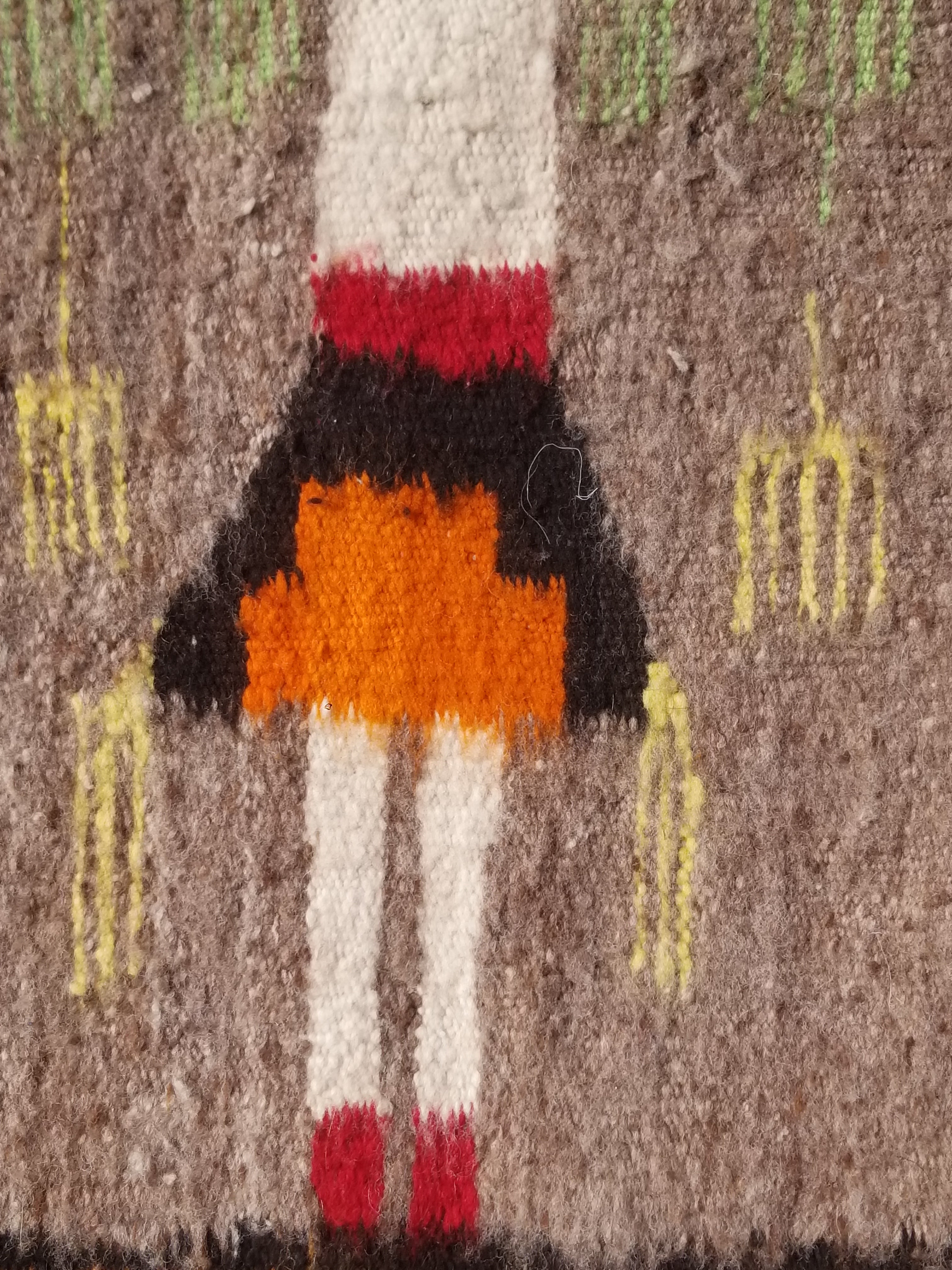 Vintage Traditional Handwoven Native American Navajo Yei Figural Wool Rug 170x93