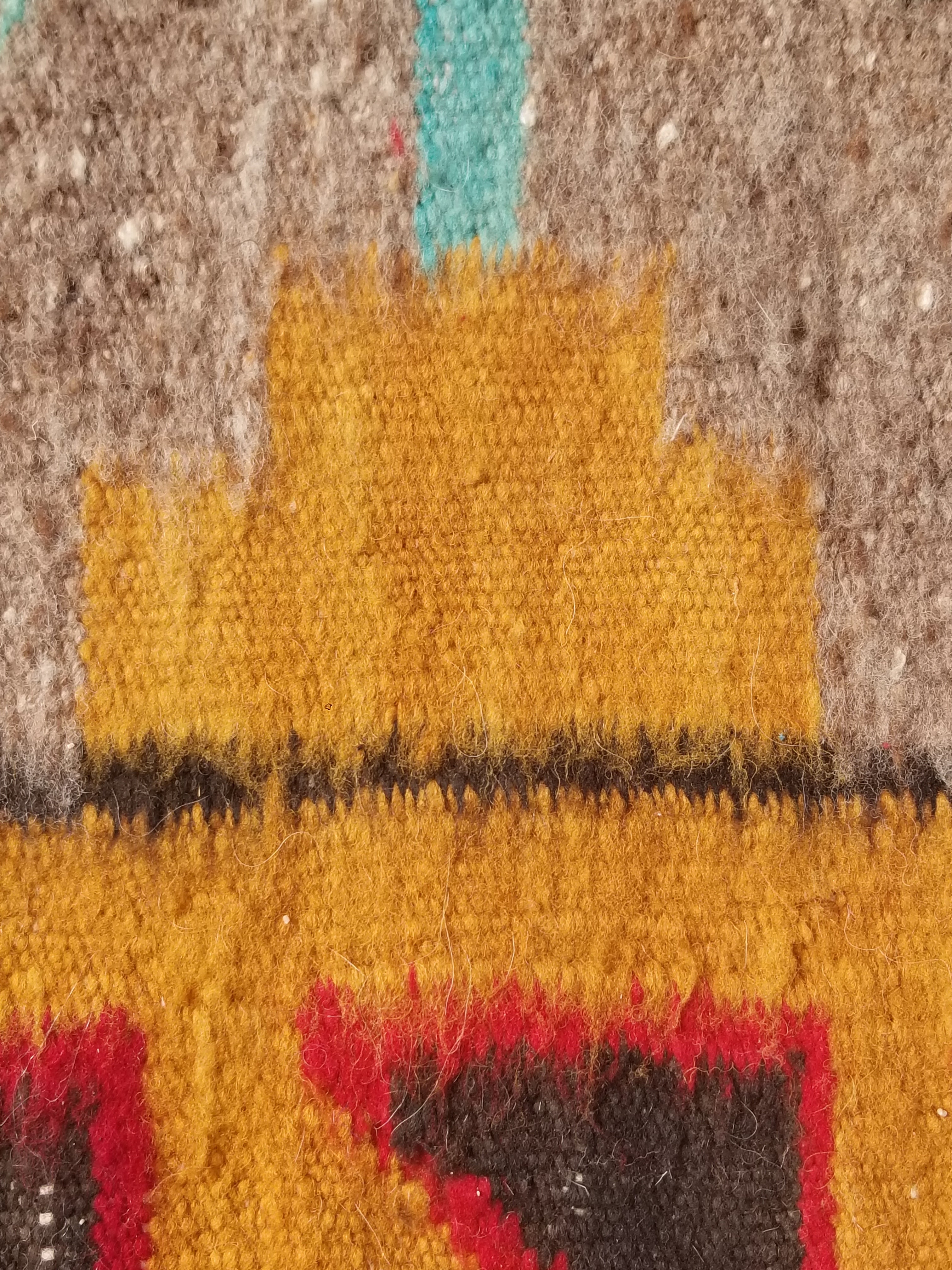 Vintage Traditional Handwoven Native American Navajo Yei Figural Wool Rug 170x93